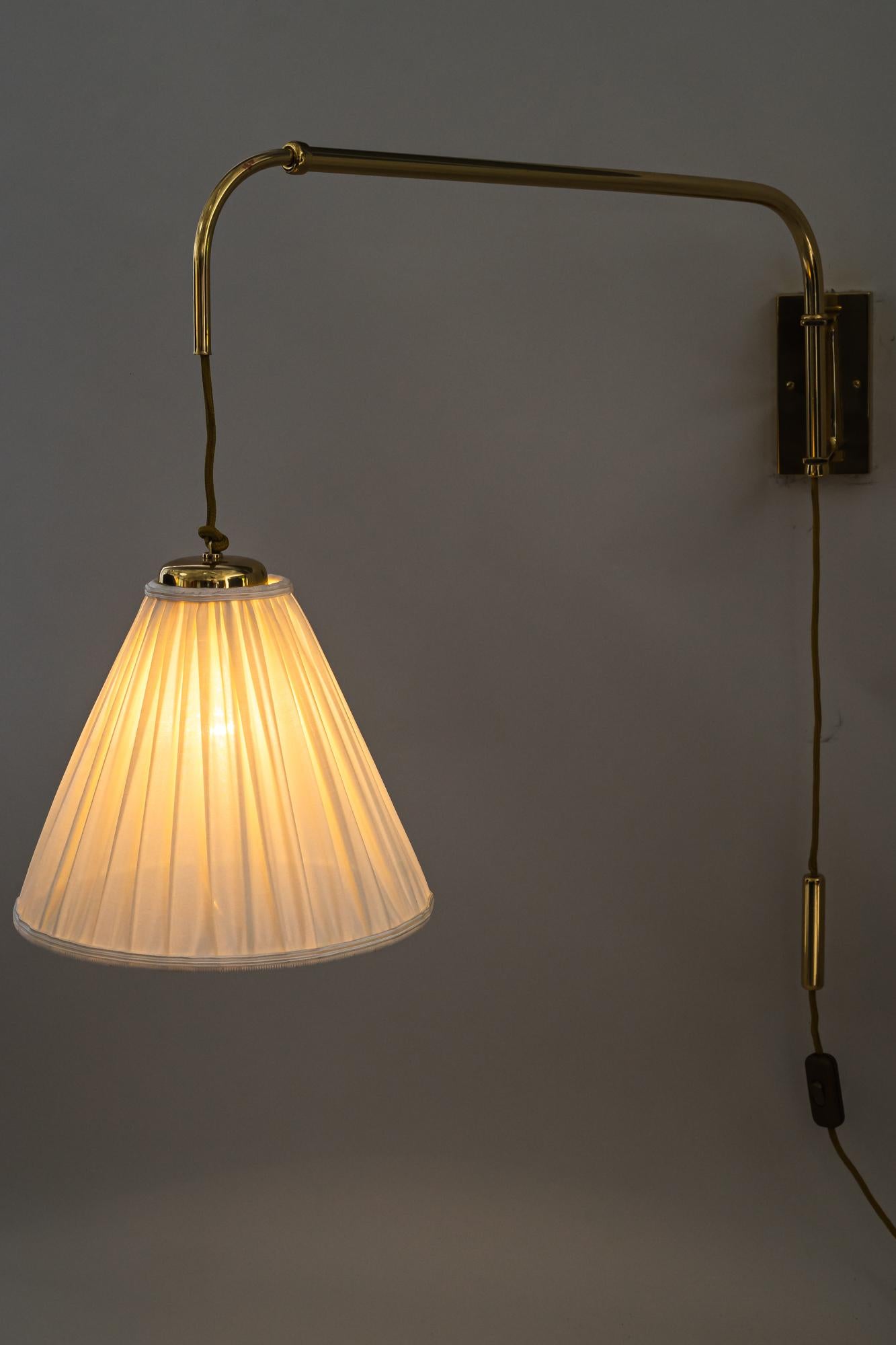 Adjustable Kalmar Wall Lamp with Fabric Shade around 1950s 7
