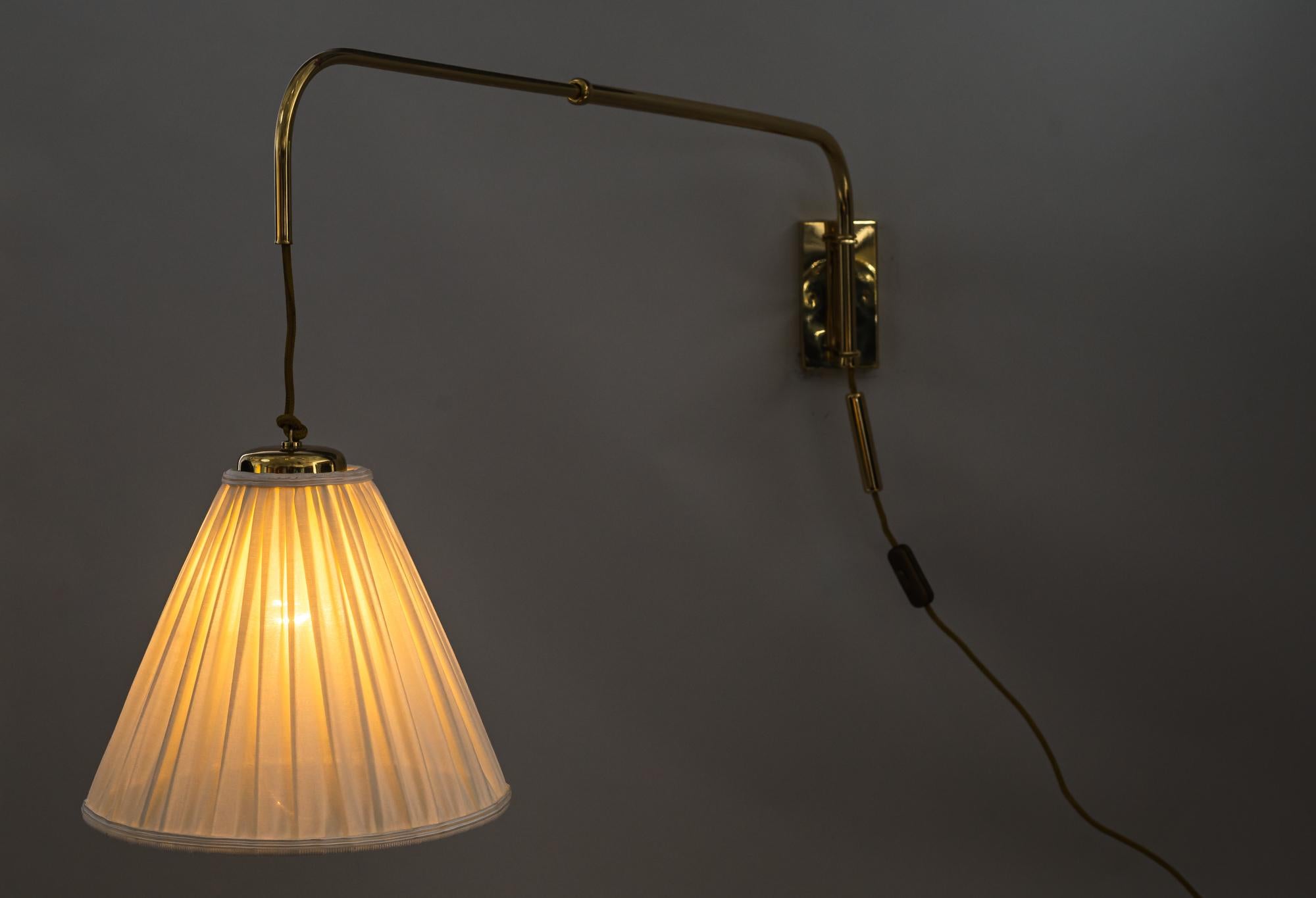 Adjustable Kalmar Wall Lamp with Fabric Shade around 1950s 8