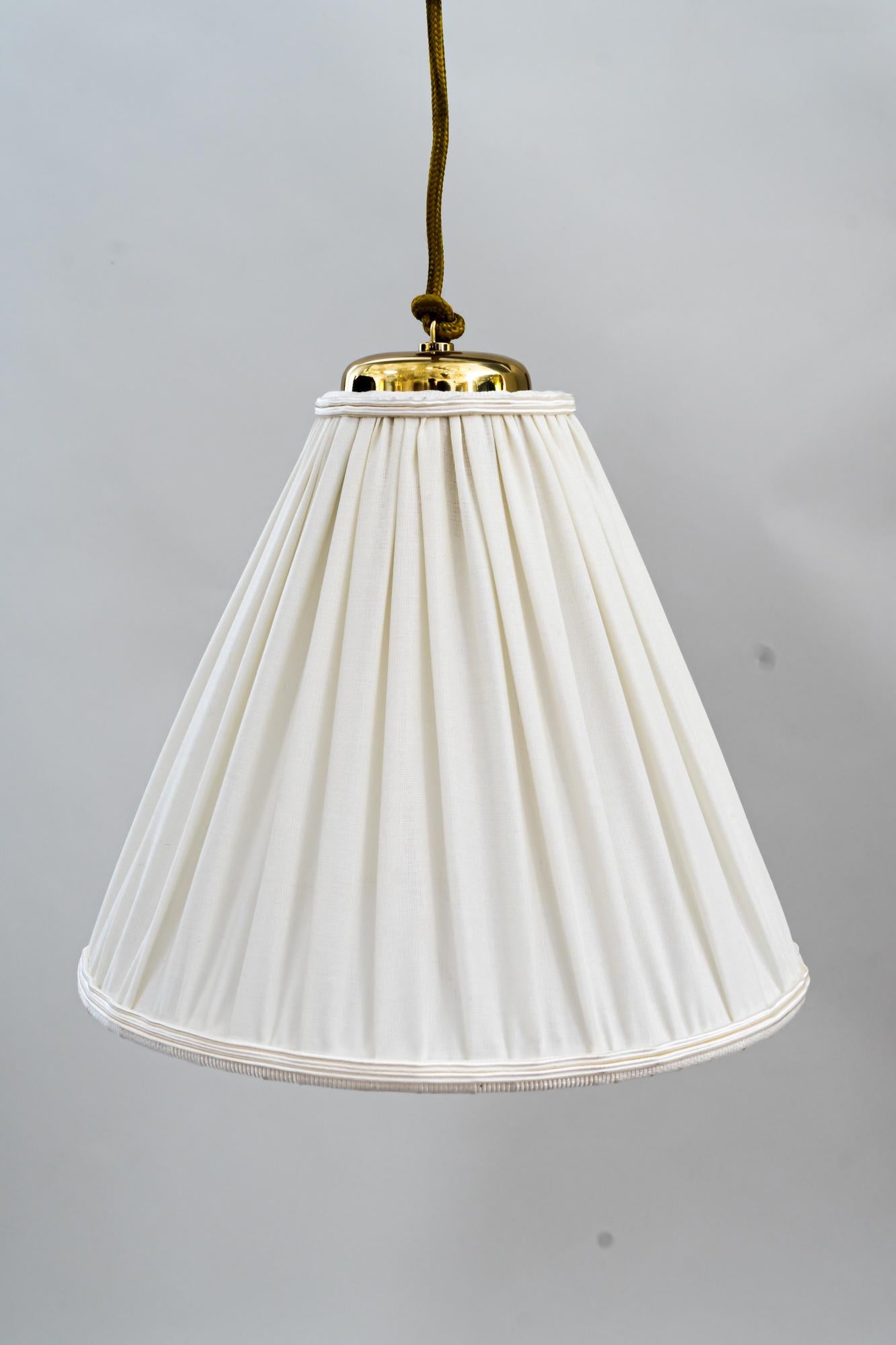 Polished Adjustable Kalmar Wall Lamp with Fabric Shade around 1950s
