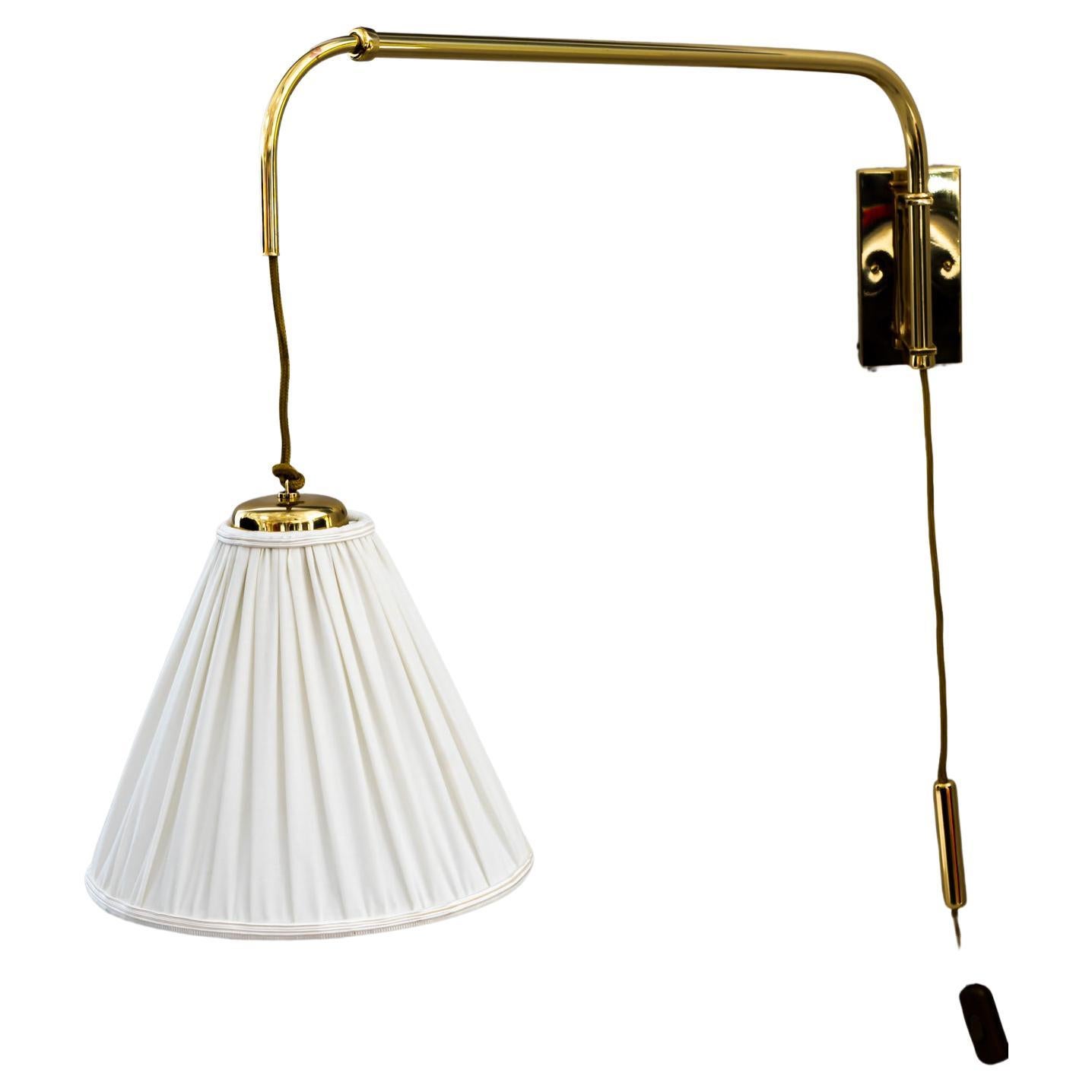 Adjustable Kalmar Wall Lamp with Fabric Shade around 1950s