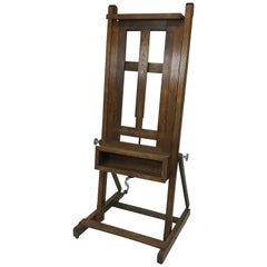 Adjustable Large Format Oak Studio Artists Easel