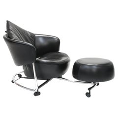 Adjustable Leather Girotonda Lounge Chair by Francesco Binfaré for Cassina
