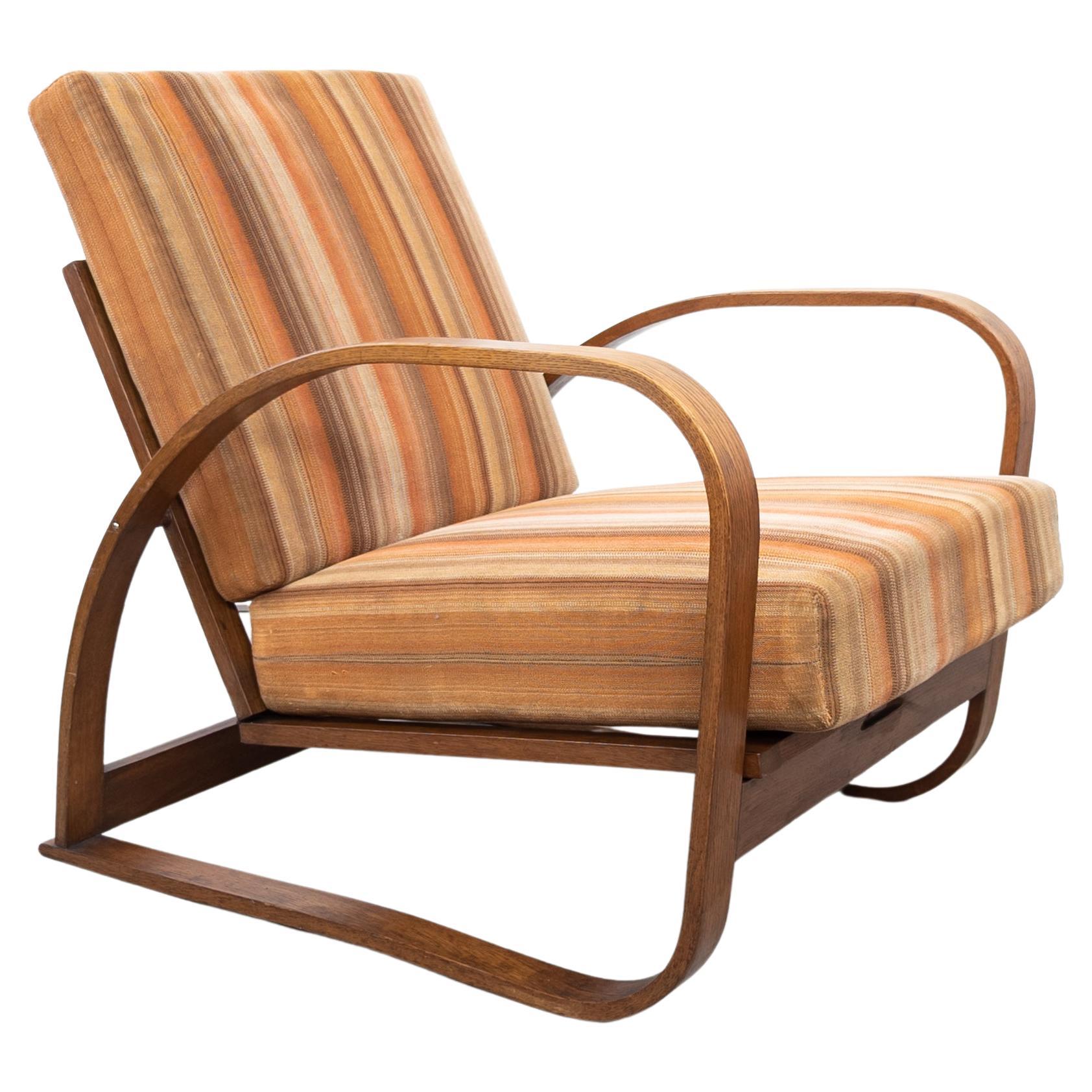 Adjustable Lounge Chair H-70 by Jindřich Halabala for Up Závody, 1930s For Sale