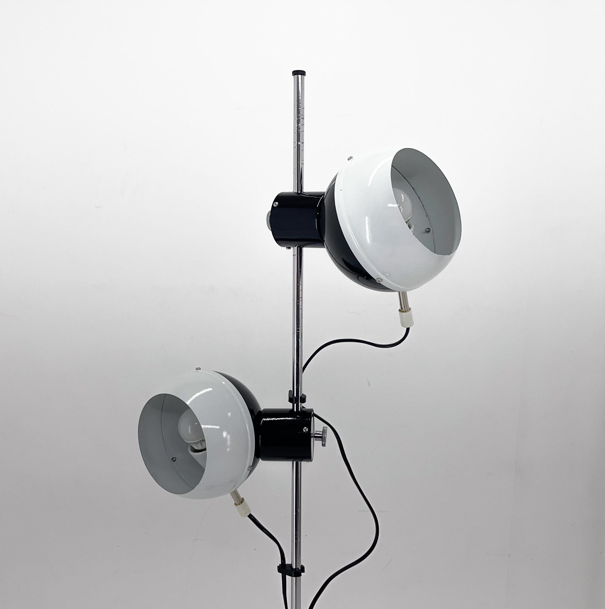 20th Century Adjustable Magnetic Floor Lamp, Restored, Czechoslovakia For Sale