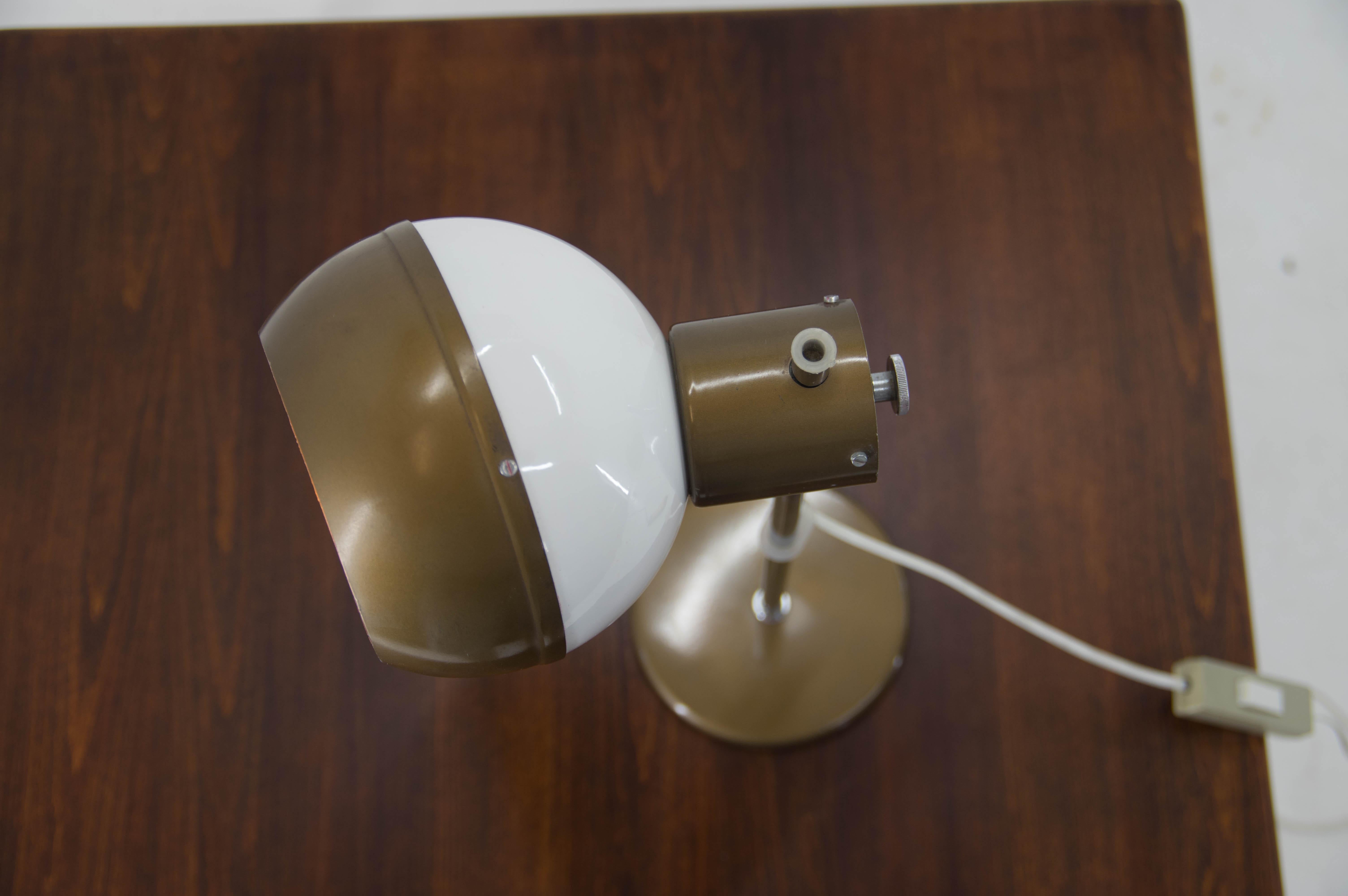 Adjustable Magnetic Table Lamp by Drukov, 1970s, Two Items Available In Good Condition For Sale In Praha, CZ