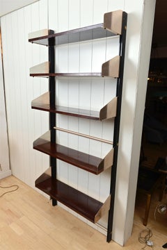 Adjustable Mahogany Book Shelves, Italy, circa 1957