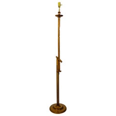 Adjustable Mahogany Ratchet Floor Lamp by Frances Elkins