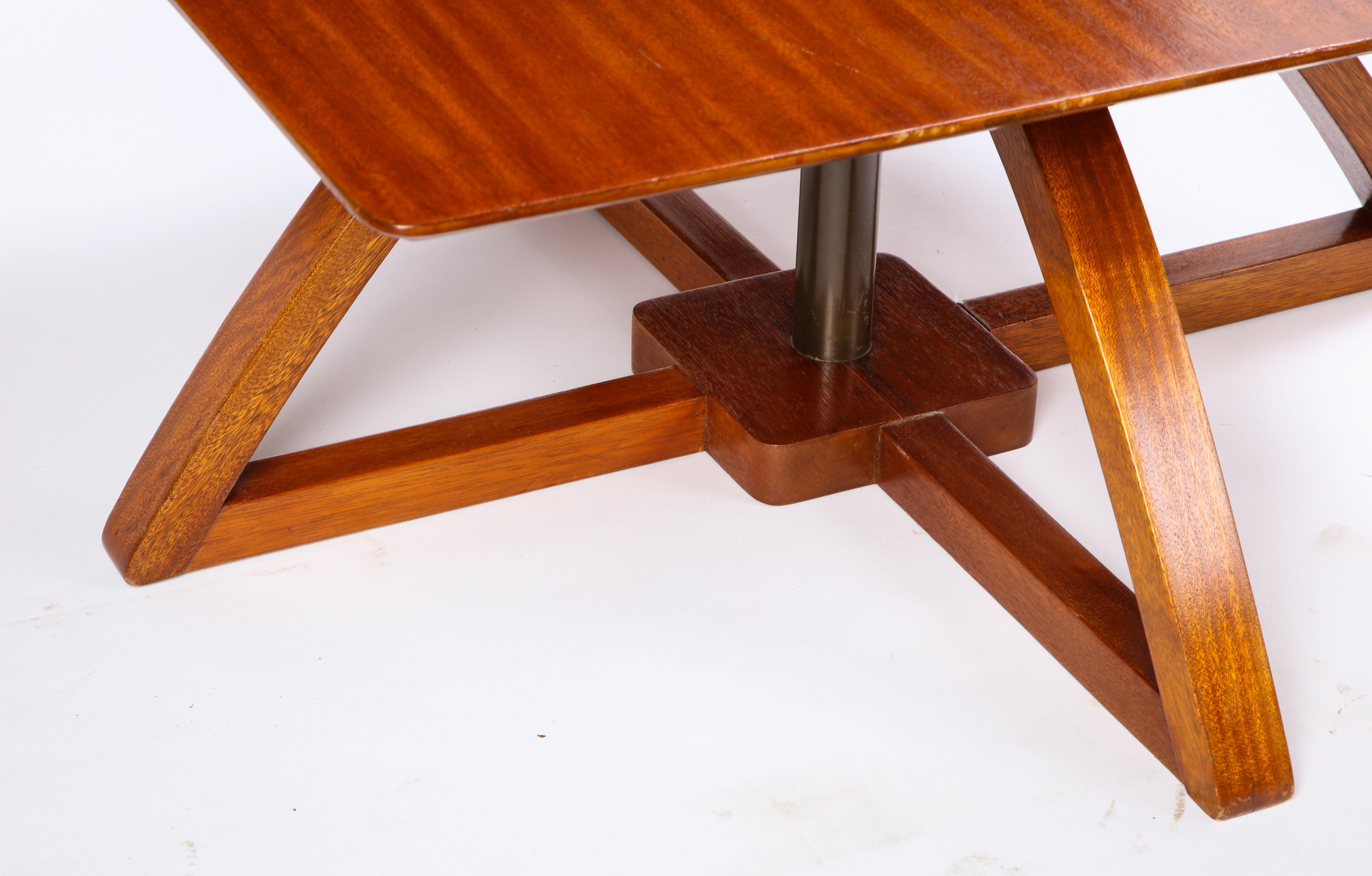 Adjustable Mahogany Square Low Table, Modern For Sale 4