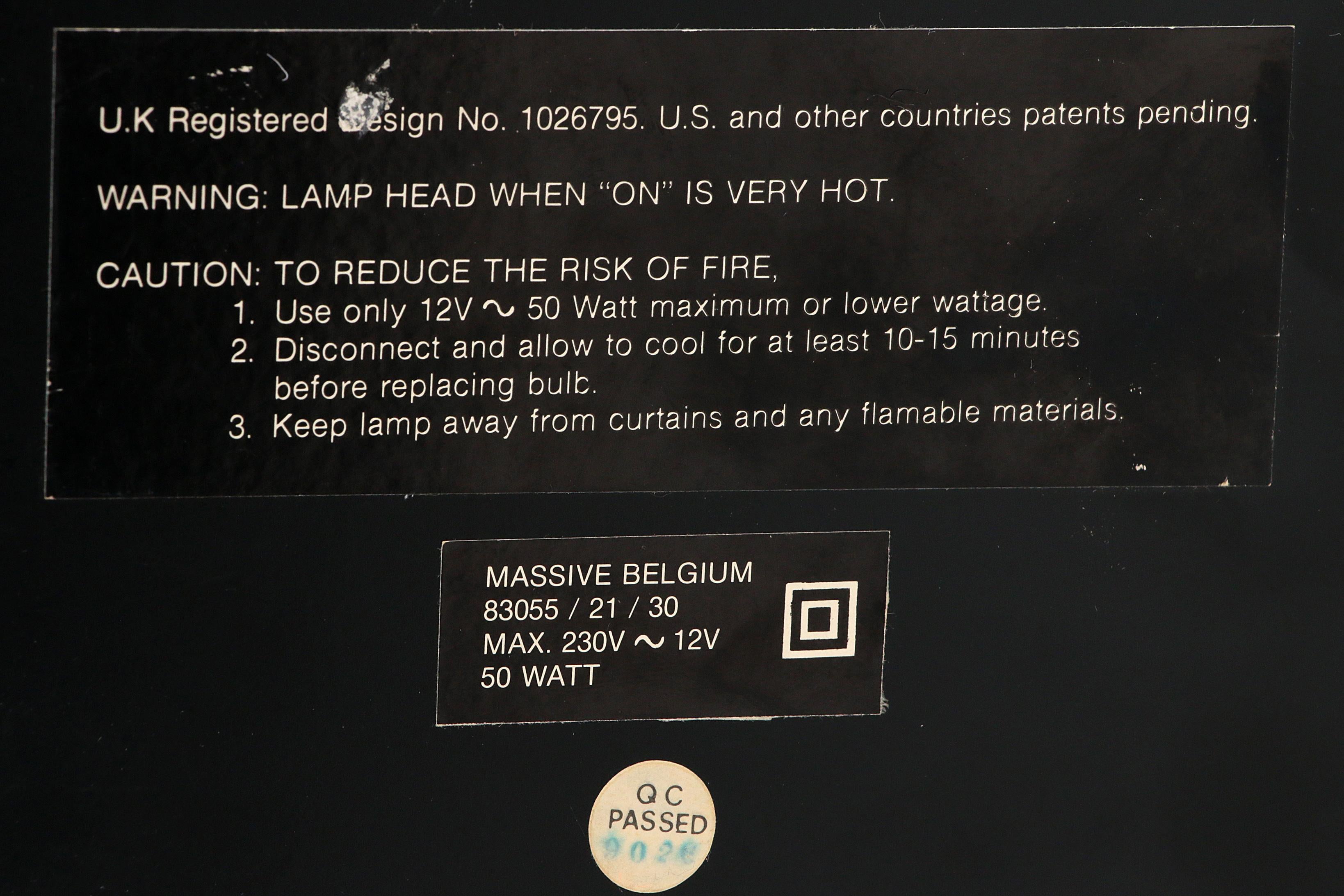 Lampe halogène Zig Zag massive et ajustable - Vintage 80s Design, Belgium en vente 11