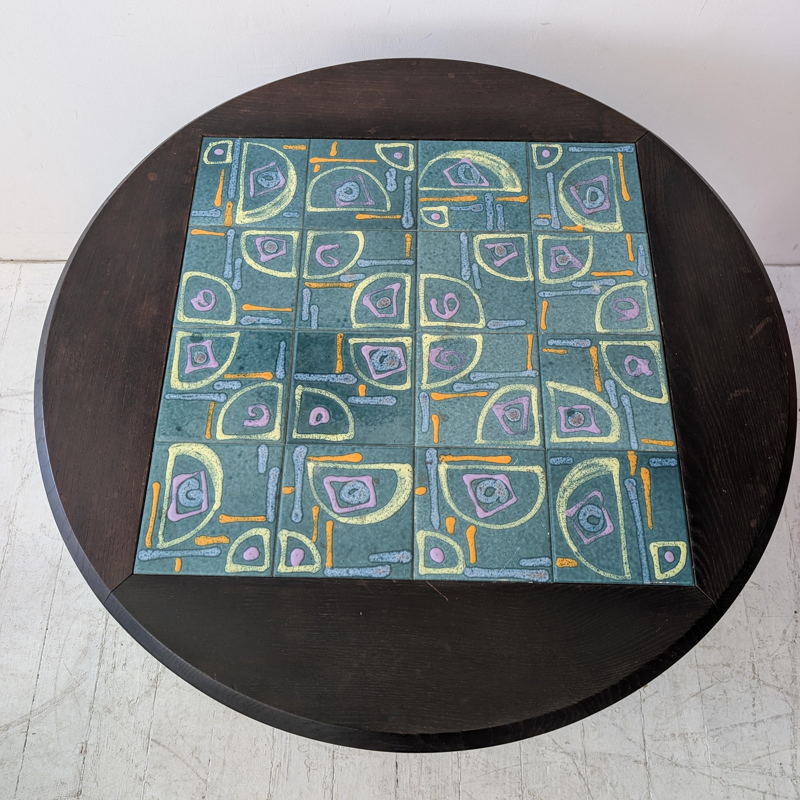 French Adjustable mid century coffee / dining table by Guillerme & Chambron, France 60s For Sale