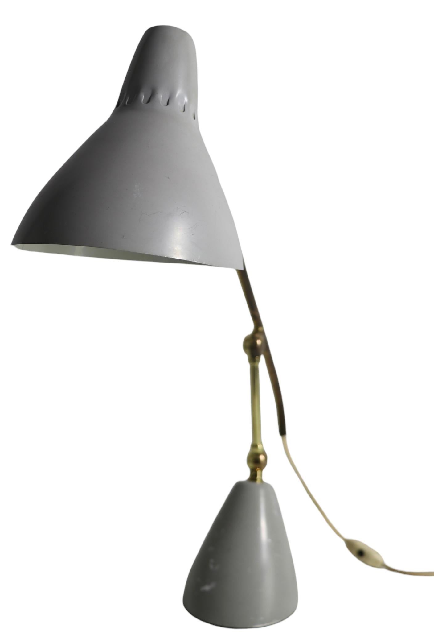 Adjustable Mid Century Desk Lamp Possibly German or Italian in Origin 4