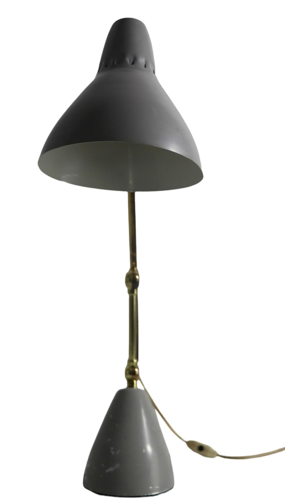 Adjustable Mid Century Desk Lamp Possibly German or Italian in Origin 3
