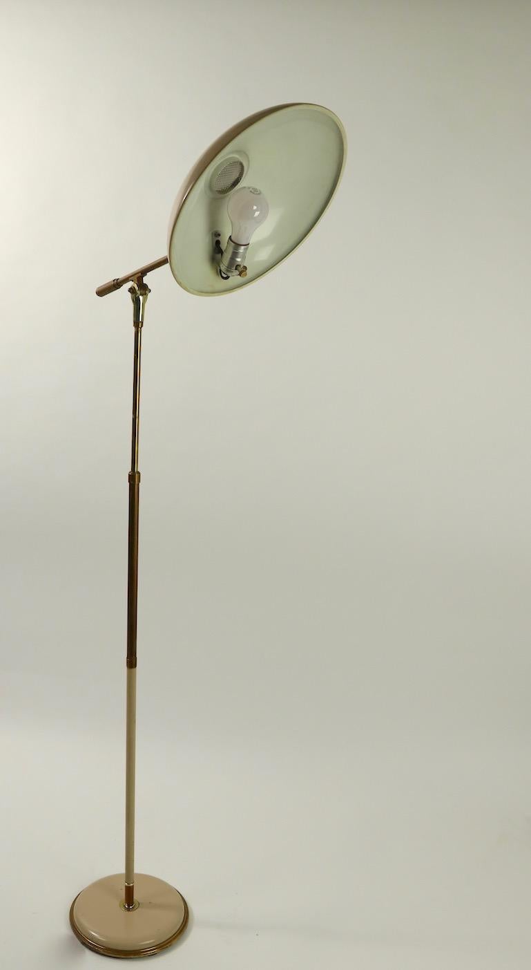 Adjustable Mid Century Floor Lamp with Disk Shade by Thurston for Lightolier 4