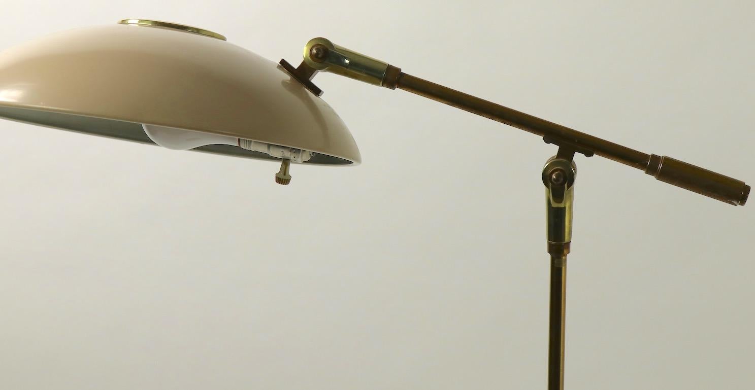 American Adjustable Mid Century Floor Lamp with Disk Shade by Thurston for Lightolier