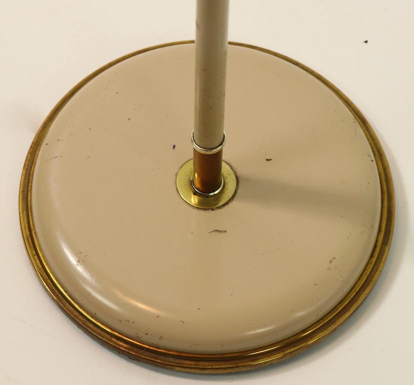 Brass Adjustable Mid Century Floor Lamp with Disk Shade by Thurston for Lightolier