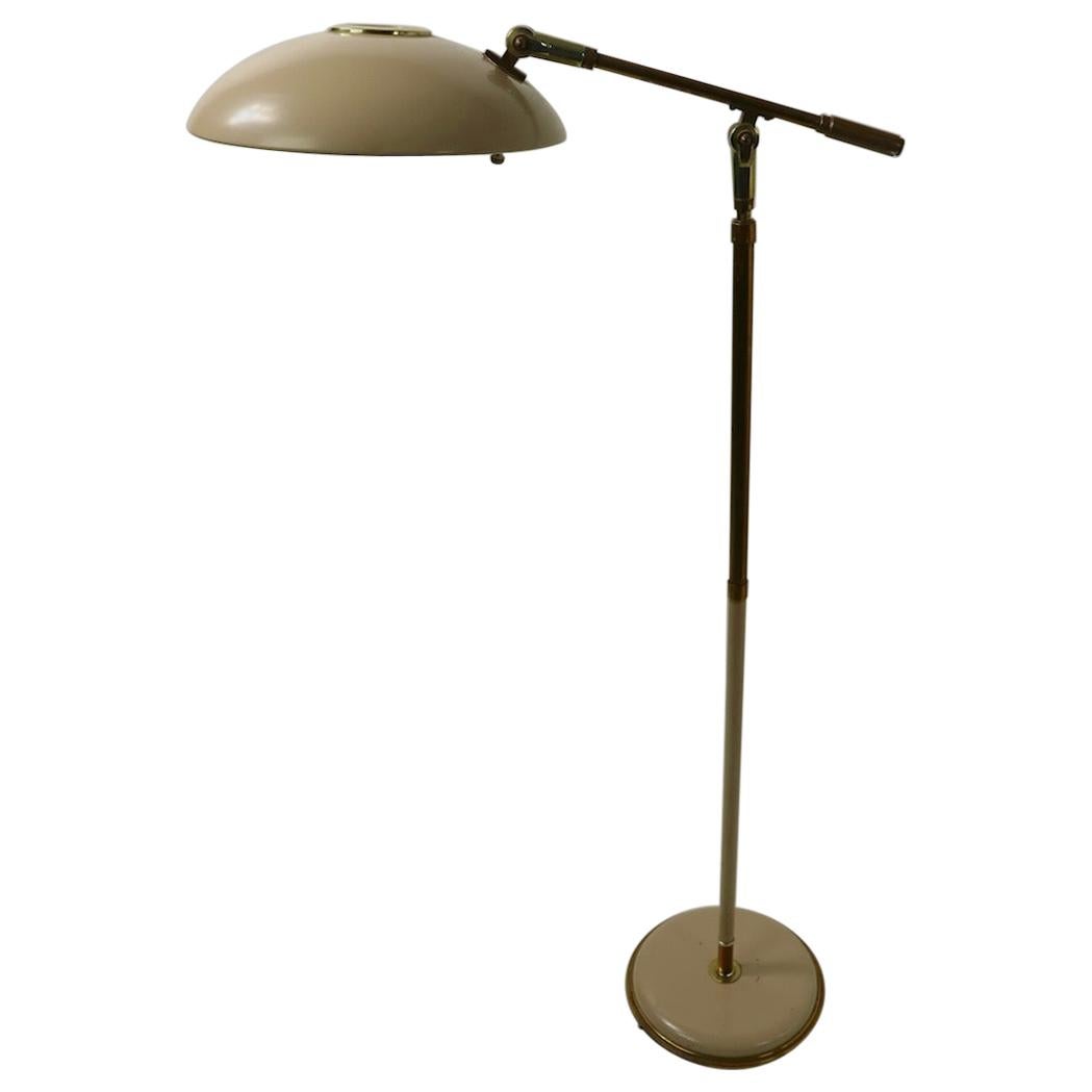 Adjustable Mid Century Floor Lamp with Disk Shade by Thurston for Lightolier