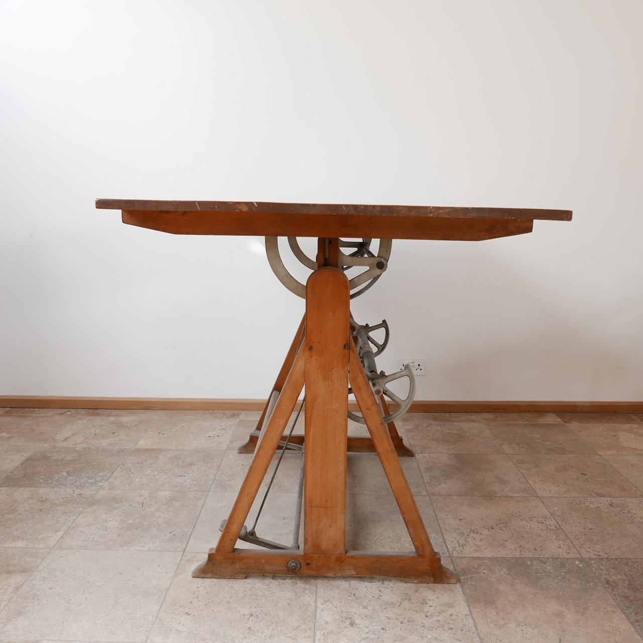 Adjustable Midcentury Italian Architects Desk Table 9