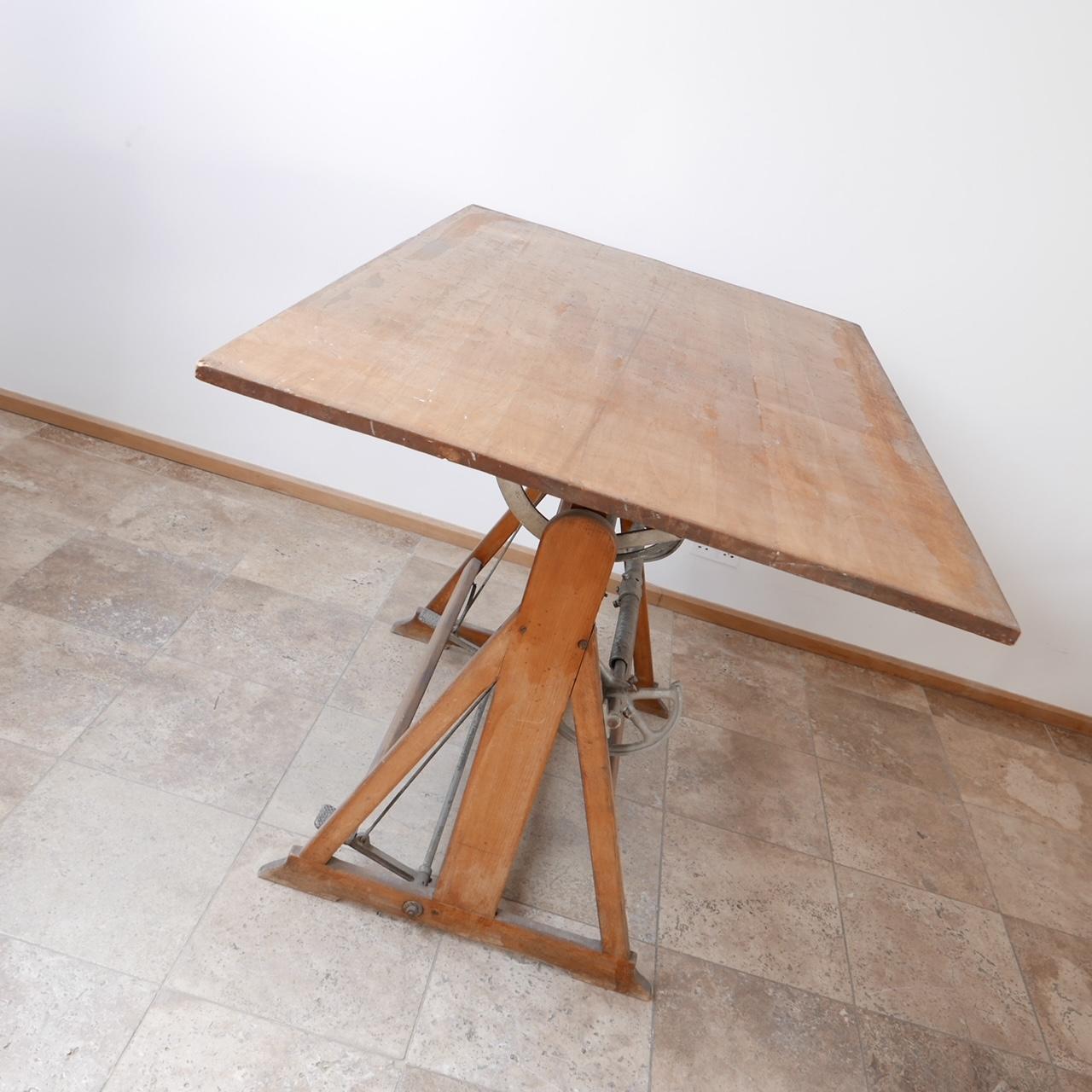 Adjustable Midcentury Italian Architects Desk Table 10