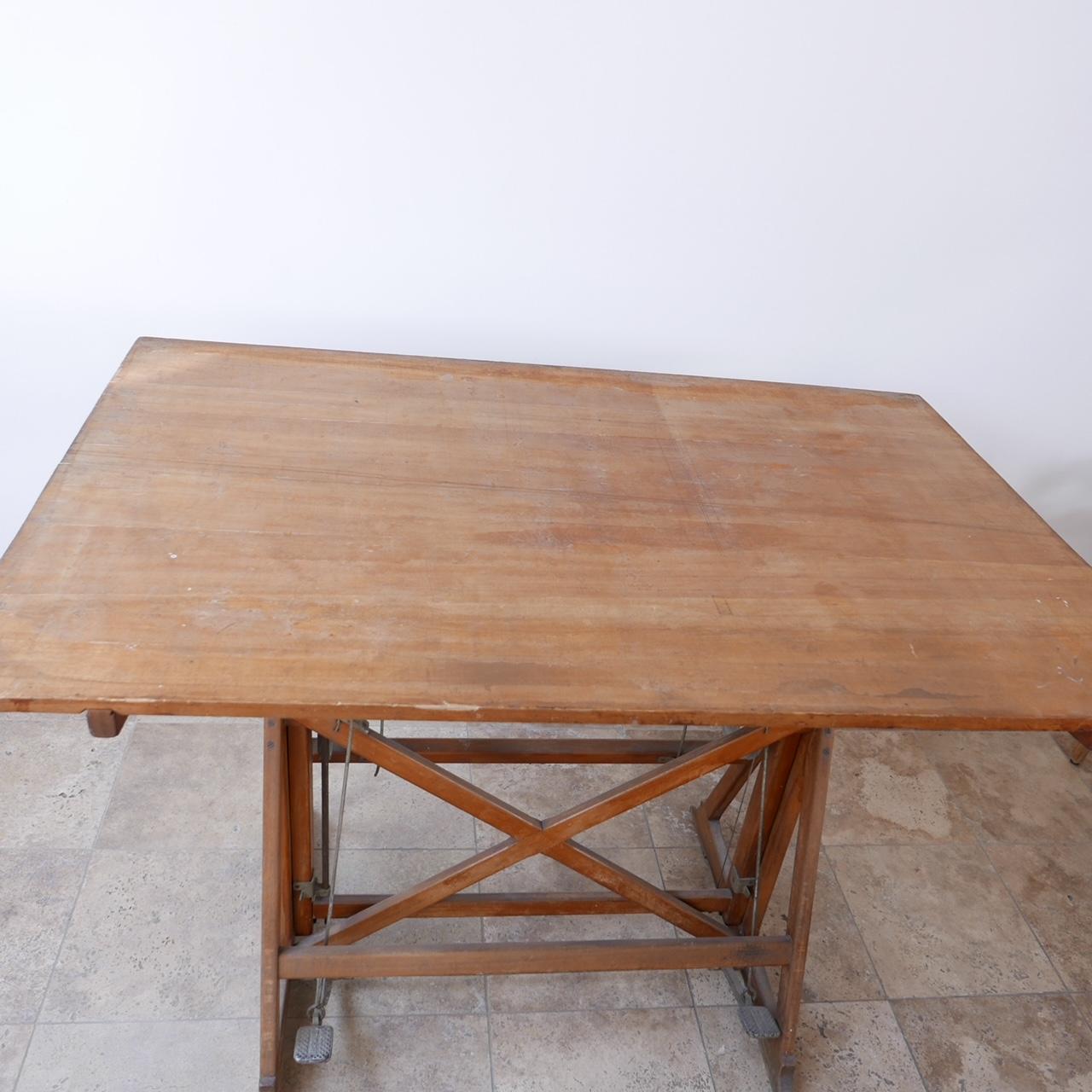 Adjustable Midcentury Italian Architects Desk Table 3