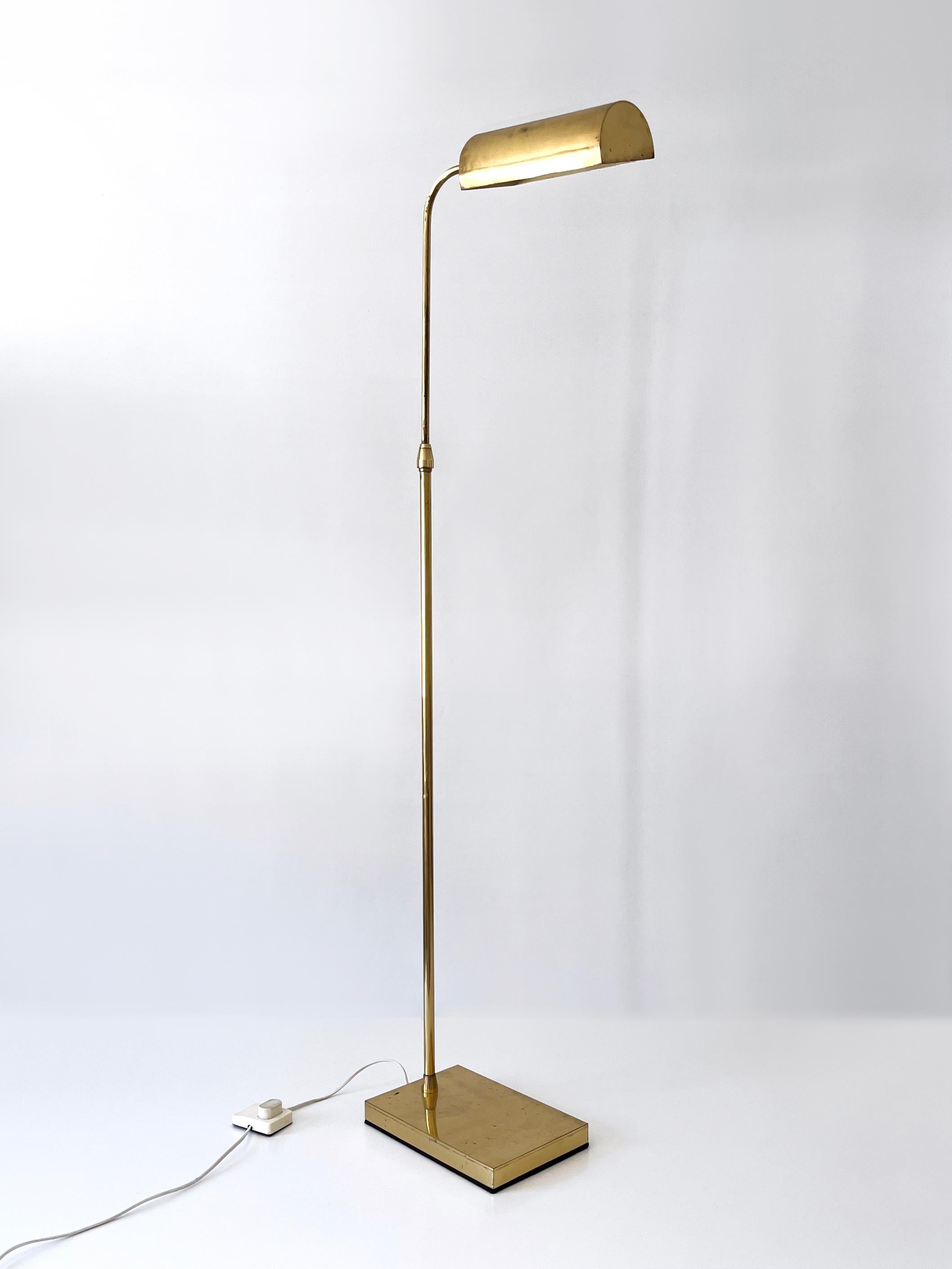 Verstellbare Stehlampe oder Leselampe aus Messing, Mitte des Jahrhunderts, Schweden 1960er Jahre im Angebot 8