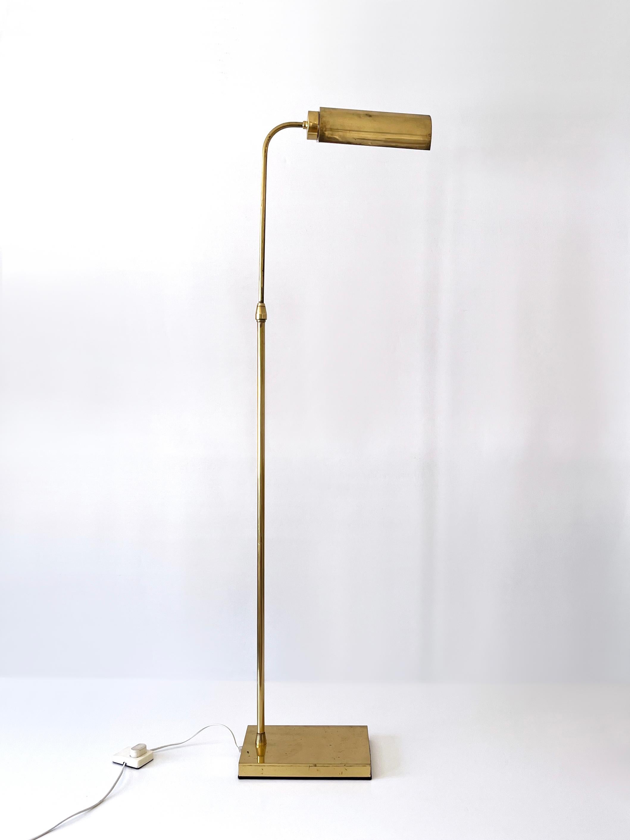 Verstellbare Stehlampe oder Leselampe aus Messing, Mitte des Jahrhunderts, Schweden 1960er Jahre im Angebot 9