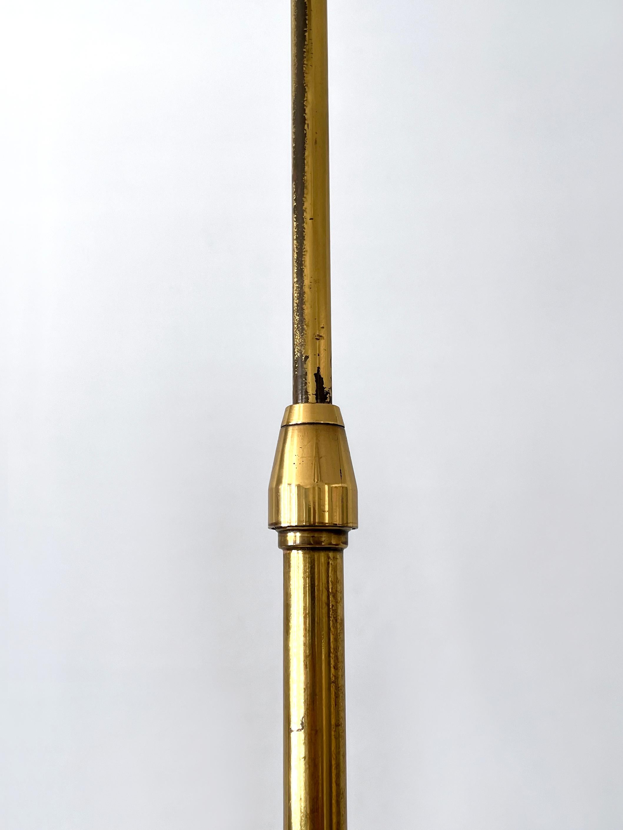 Verstellbare Stehlampe oder Leselampe aus Messing, Mitte des Jahrhunderts, Schweden 1960er Jahre im Angebot 12