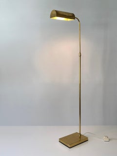 Adjustable Mid-Century Modern Brass Floor Lamp or Reading Light Sweden 1960s
