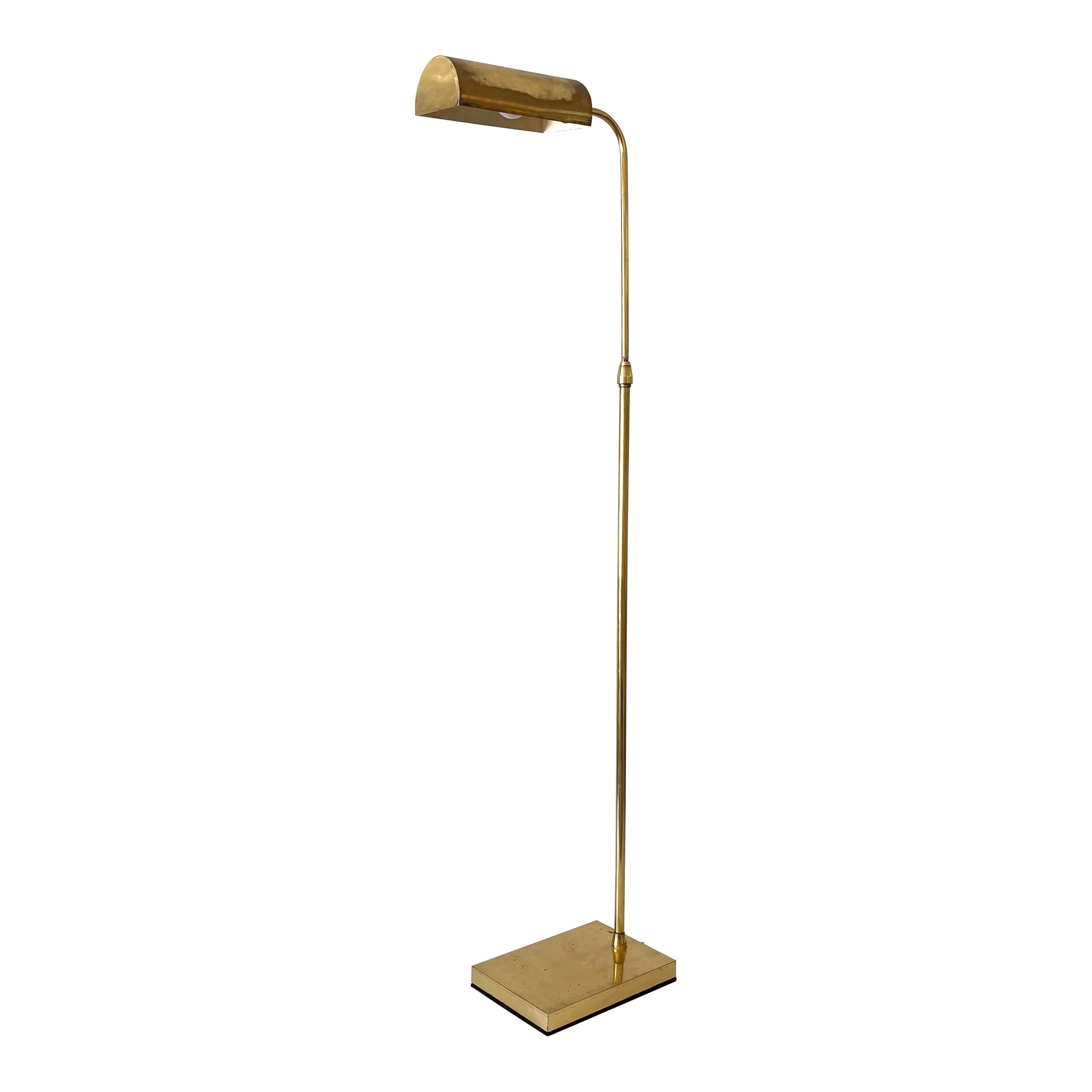 Lampada da terra o da lettura regolabile in ottone della metà del secolo scorso Svezia 1960s