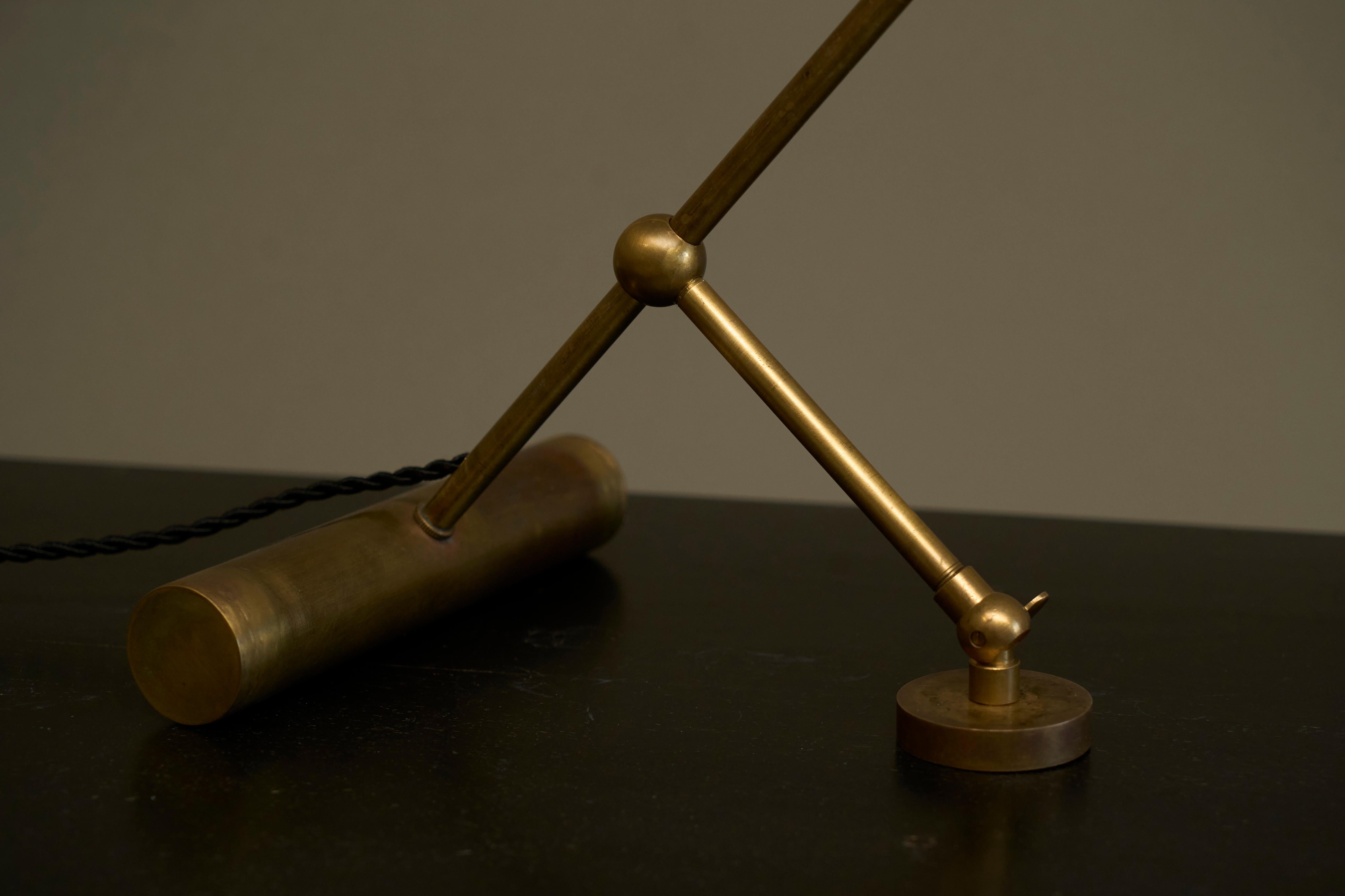 Adjustable Mid Century Table Lamp with Perforated Shade 1950s For Sale 3