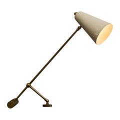 Adjustable Mid Century Table Lamp with Perforated Shade 1950s