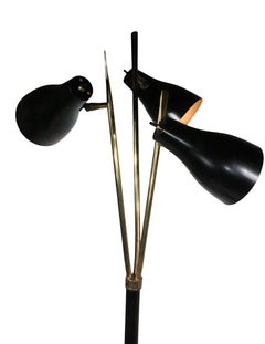 Adjustable Mid Century Three Light Floor Lamp after Thurston for Lightolier