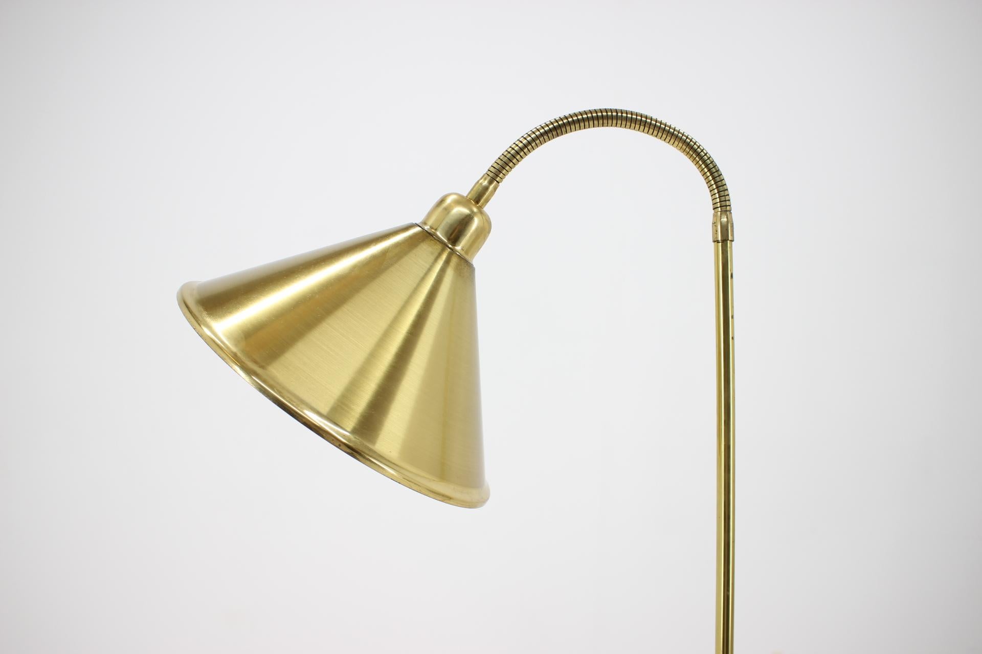 Lacquered Adjustable Midcentury German Brass Floor Lamp, 1980s For Sale