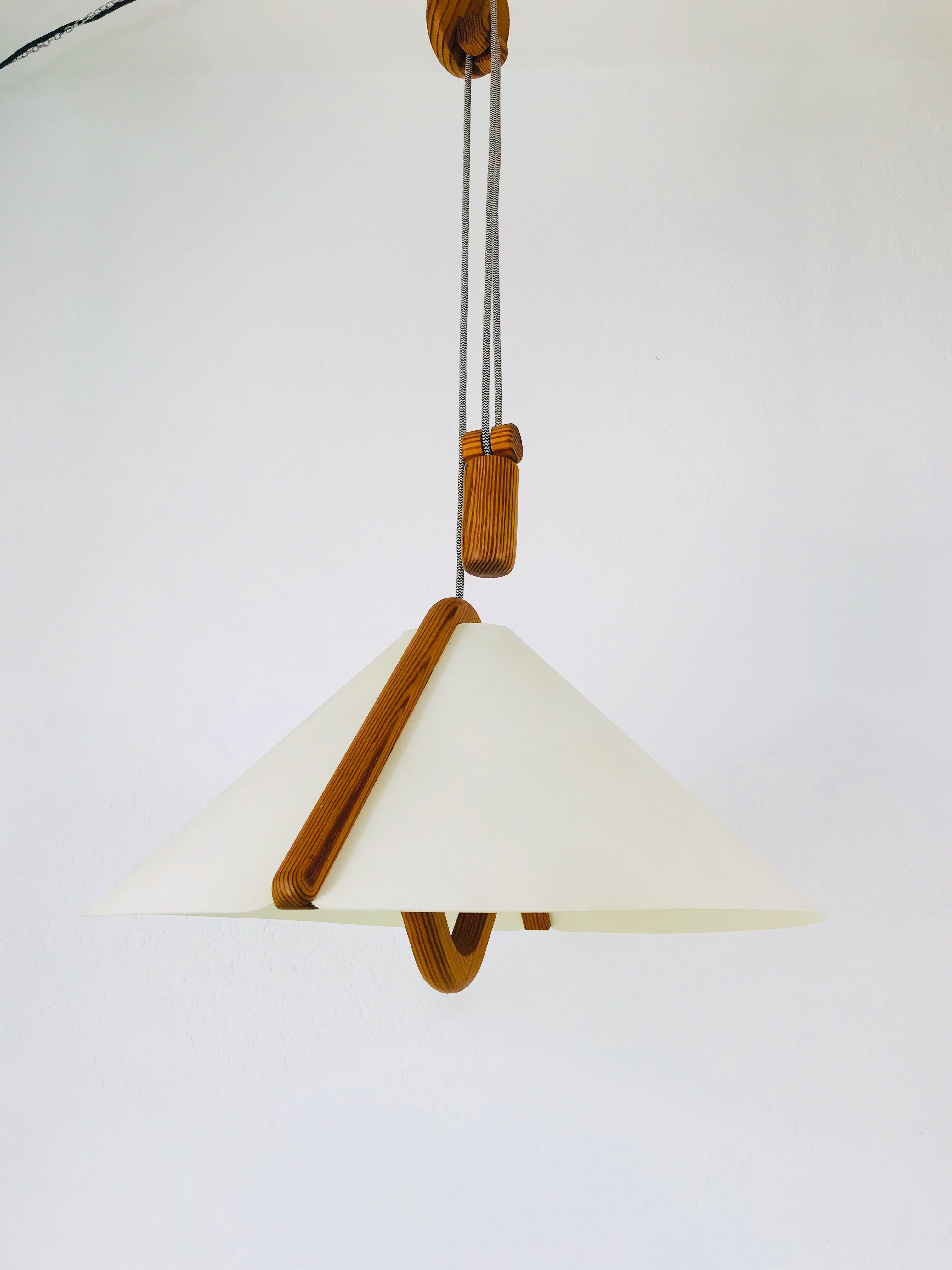 mid century wood pendant light