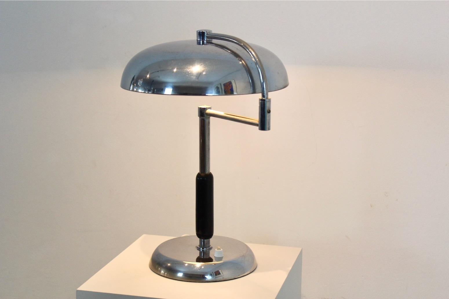 Art Deco Adjustable Modernist Desk Lamp by Maison Desny Paris For Sale