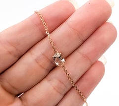 Bracelet ajustable en morganite, en or rose 10 carats