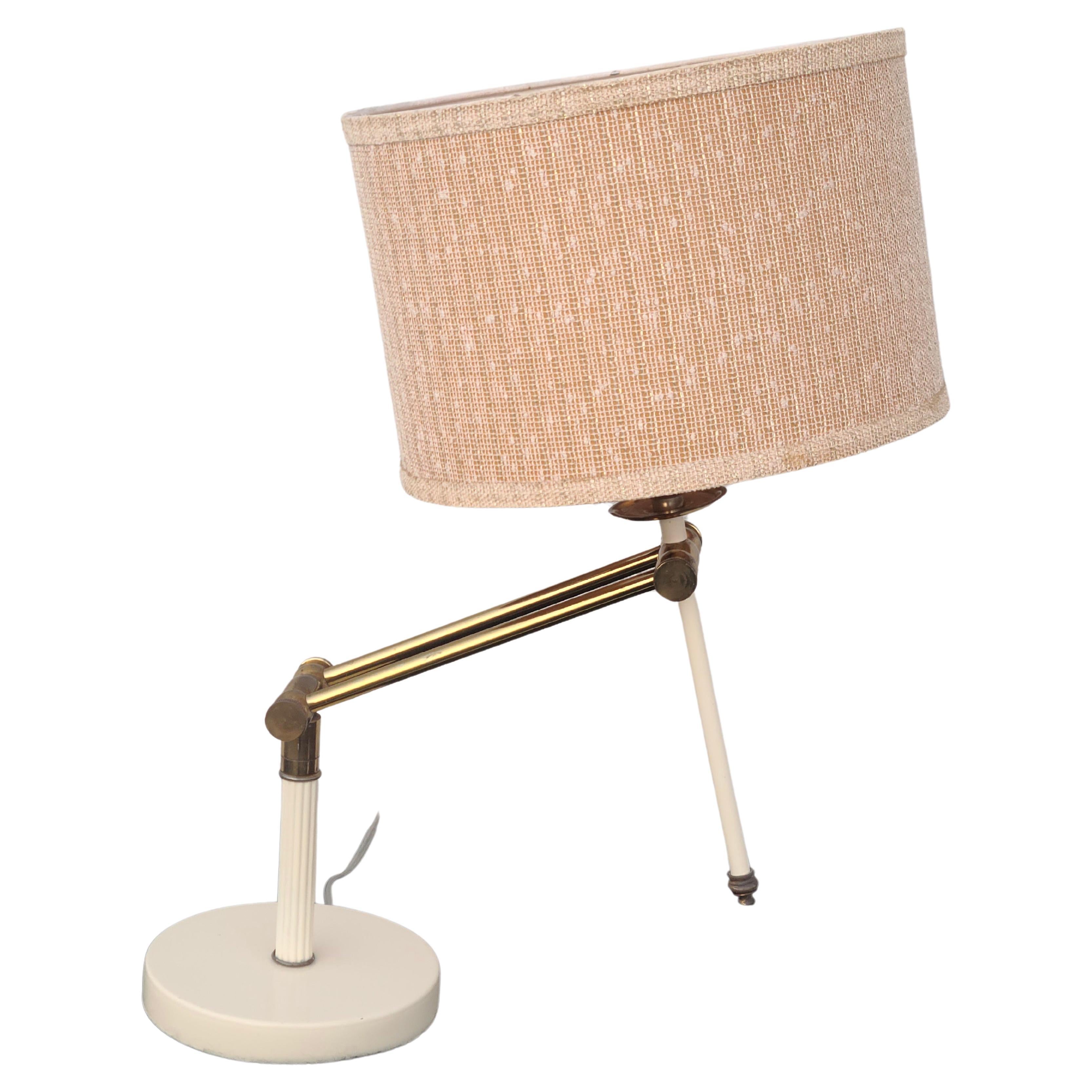 Adjustable neoclassical brass lamp by Hansen Nessen