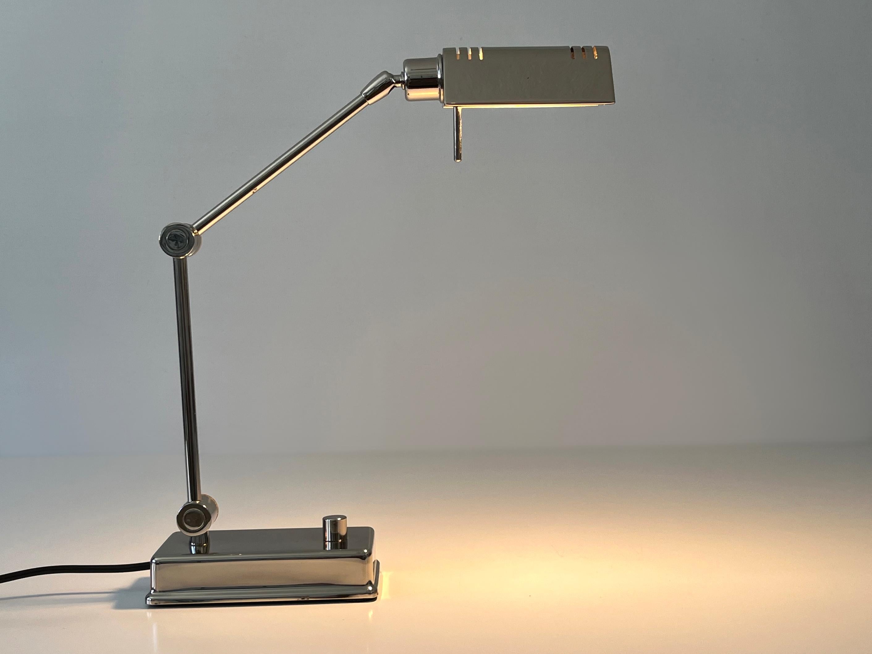 Adjustable Nickel-Plated Brass Desk Light by Holtkötter Germany 1980s For Sale 7