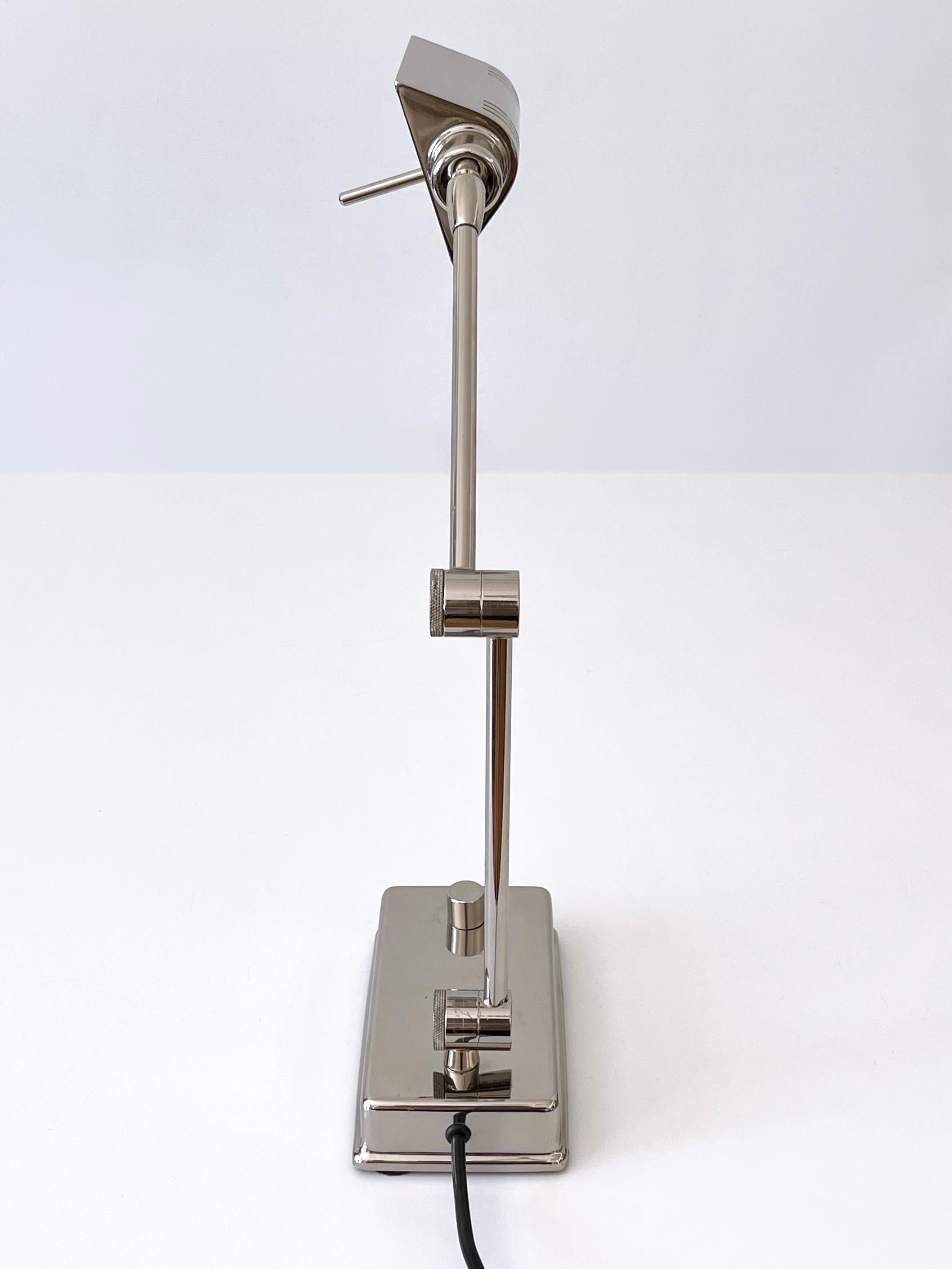 Adjustable Nickel-Plated Brass Desk Light by Holtkötter Germany 1980s For Sale 10