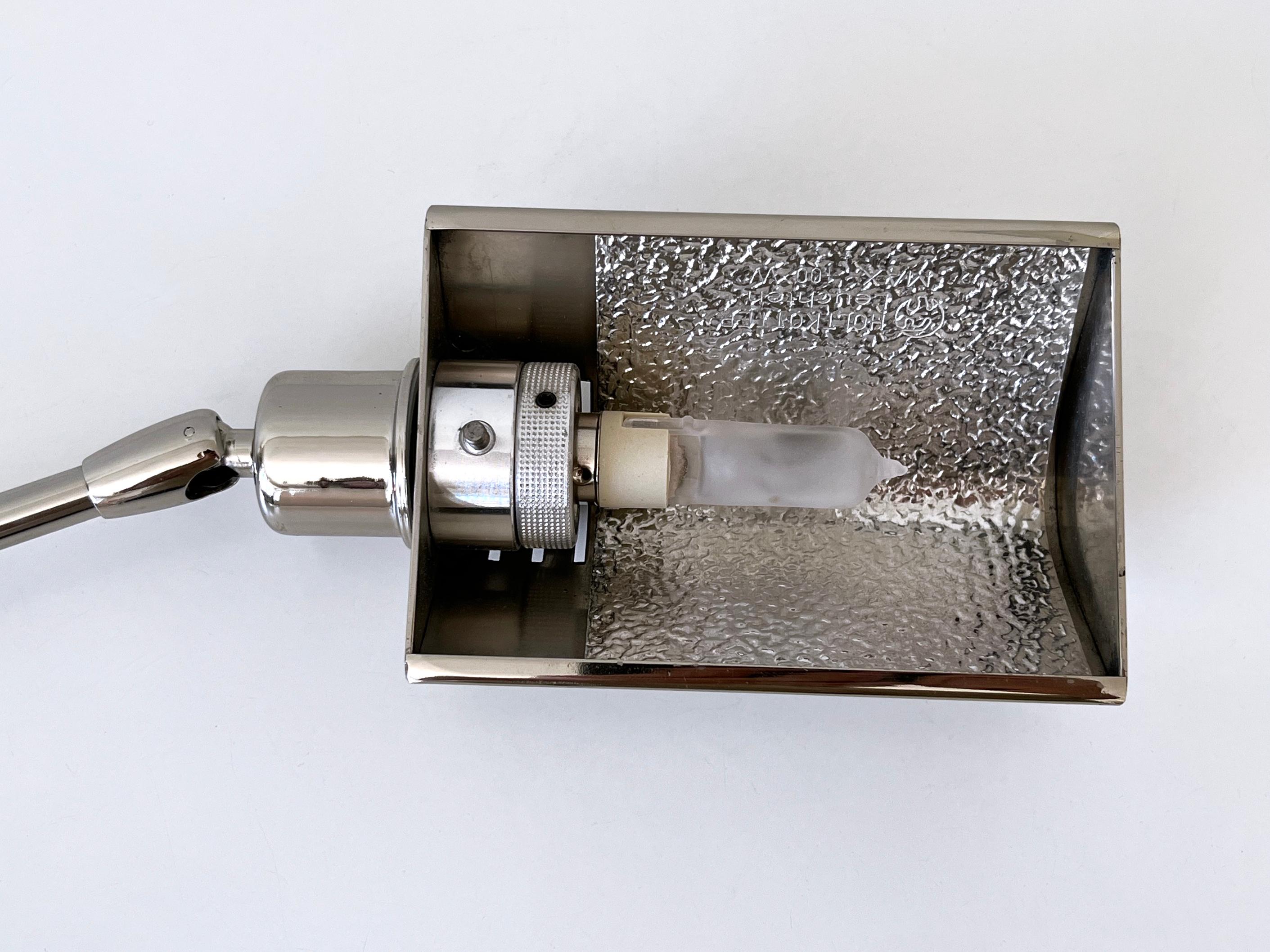 Adjustable Nickel-Plated Brass Desk Light by Holtkötter Germany 1980s For Sale 13