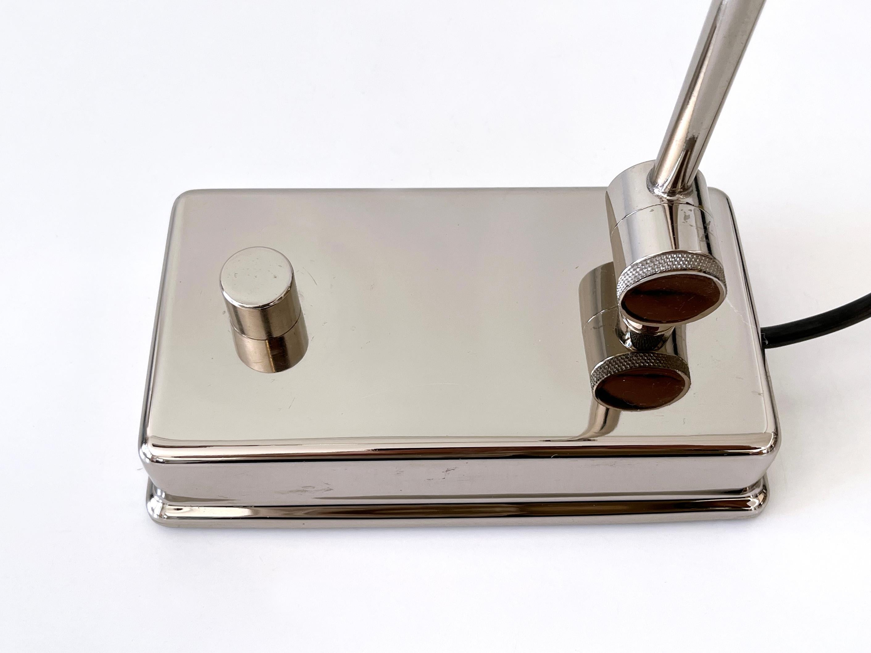 Adjustable Nickel-Plated Brass Desk Light by Holtkötter Germany 1980s For Sale 14