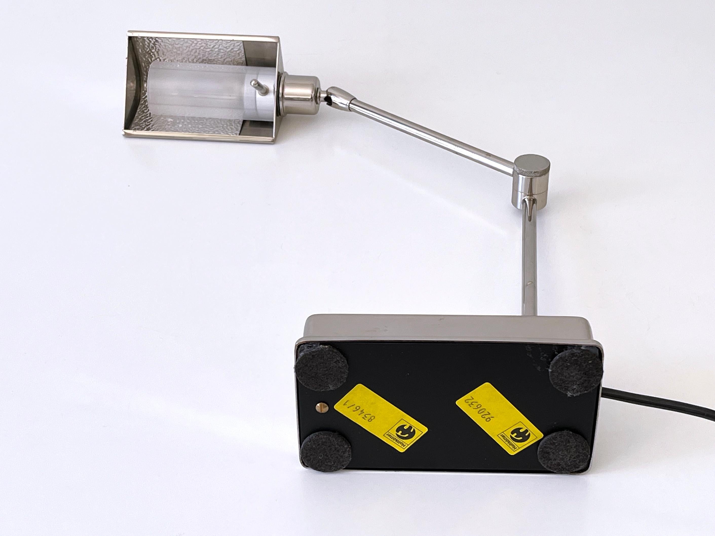Adjustable Nickel-Plated Brass Desk Light by Holtkötter Germany 1980s For Sale 15