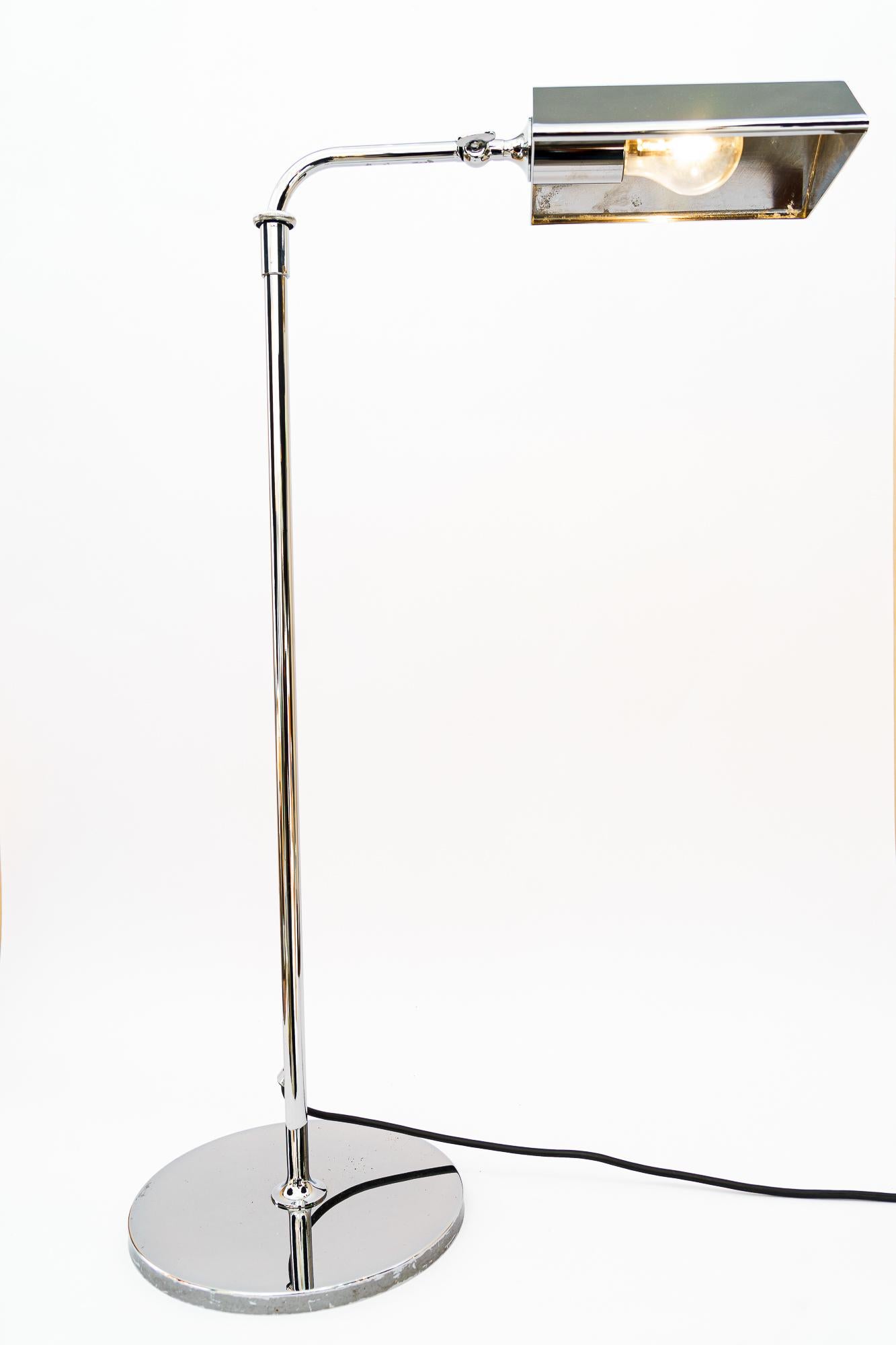 Adjustable Nickel-Plated Floor Lamp Vienna Around 1950s For Sale 8