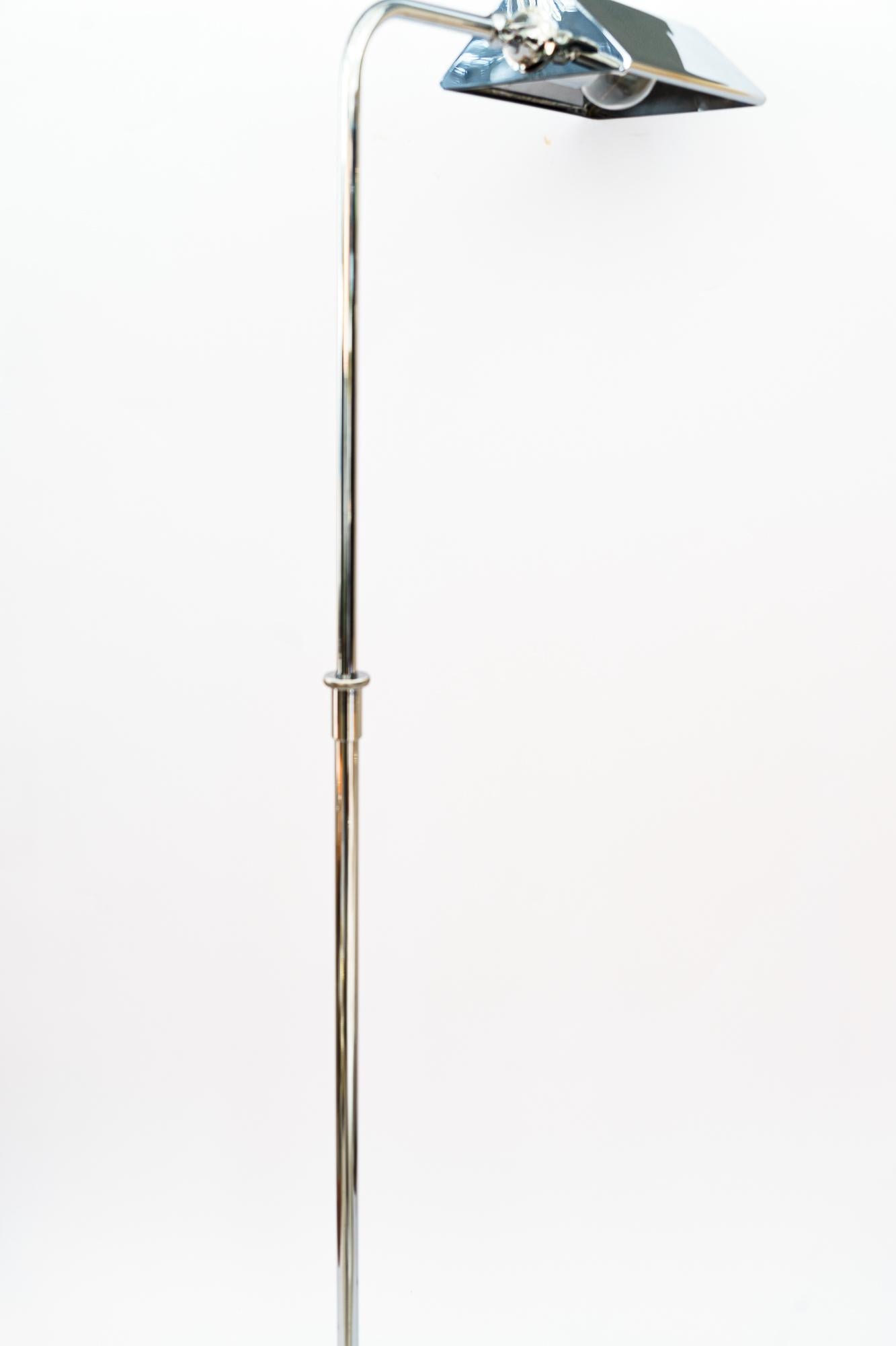 Adjustable Nickel-Plated Floor Lamp Vienna Around 1950s For Sale 12