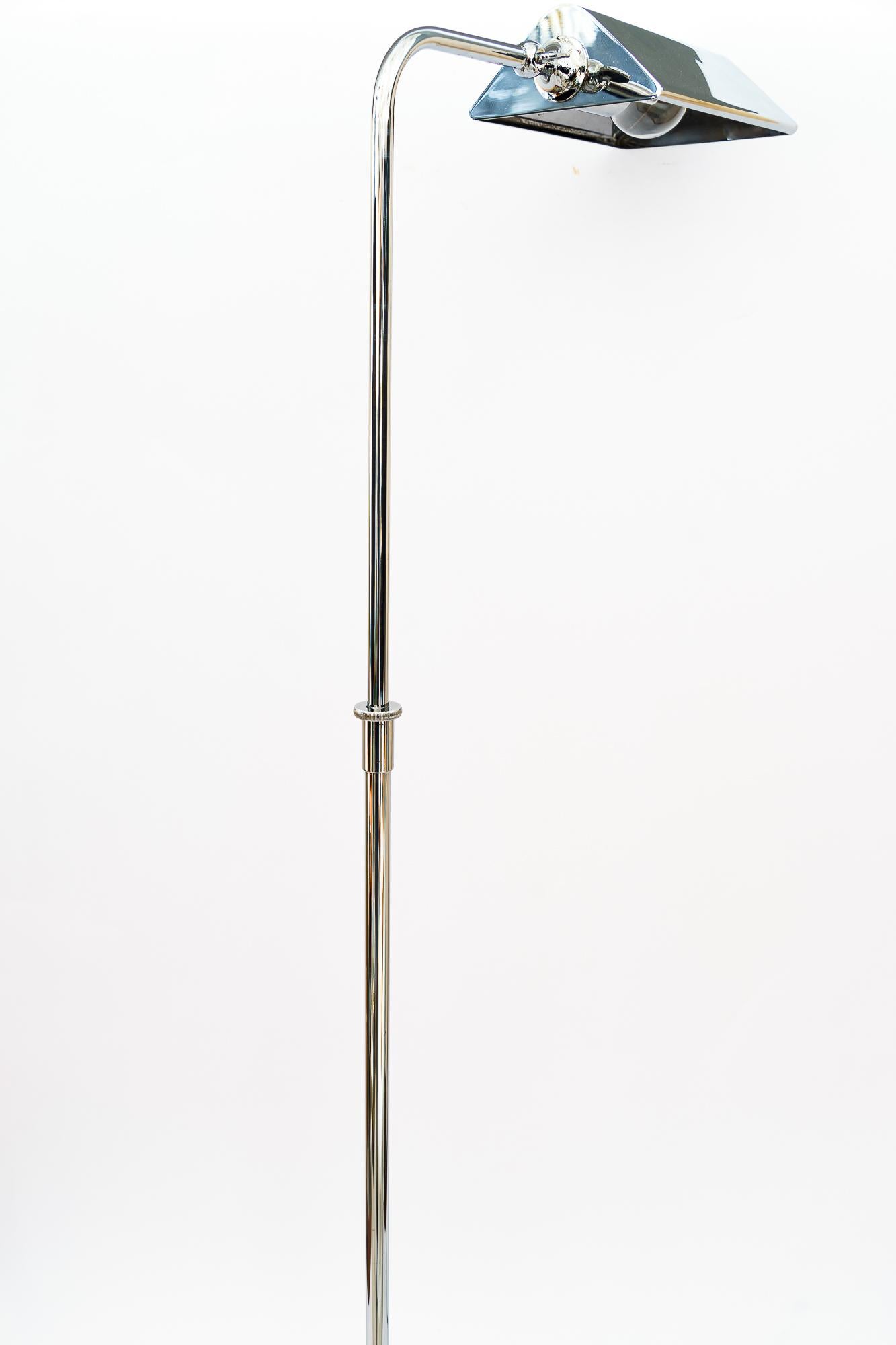 Adjustable Nickel-Plated Floor Lamp Vienna Around 1950s For Sale 13