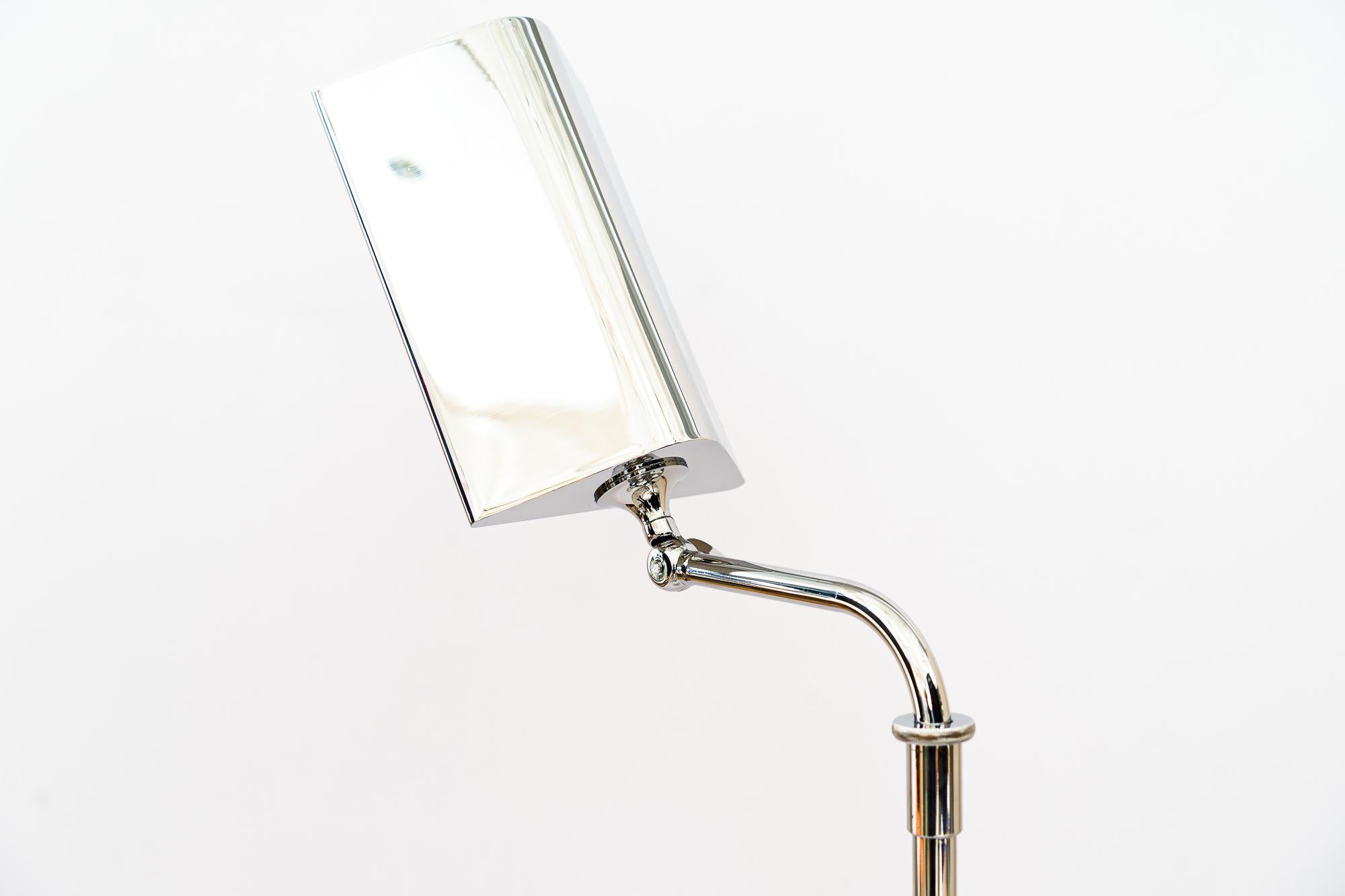 Mid-20th Century Adjustable Nickel-Plated Floor Lamp Vienna Around 1950s For Sale