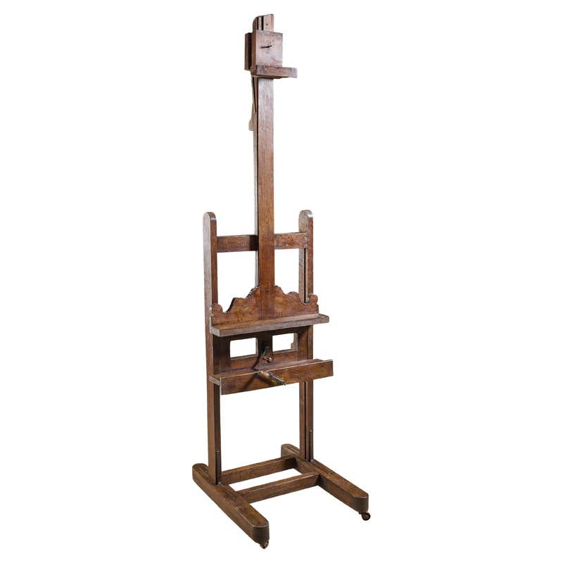 Large Rustic Adjustable Oak Artists’ Easel For Sale at 1stDibs