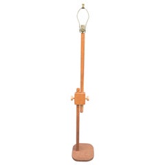 Adjustable Oak Floor Lamp