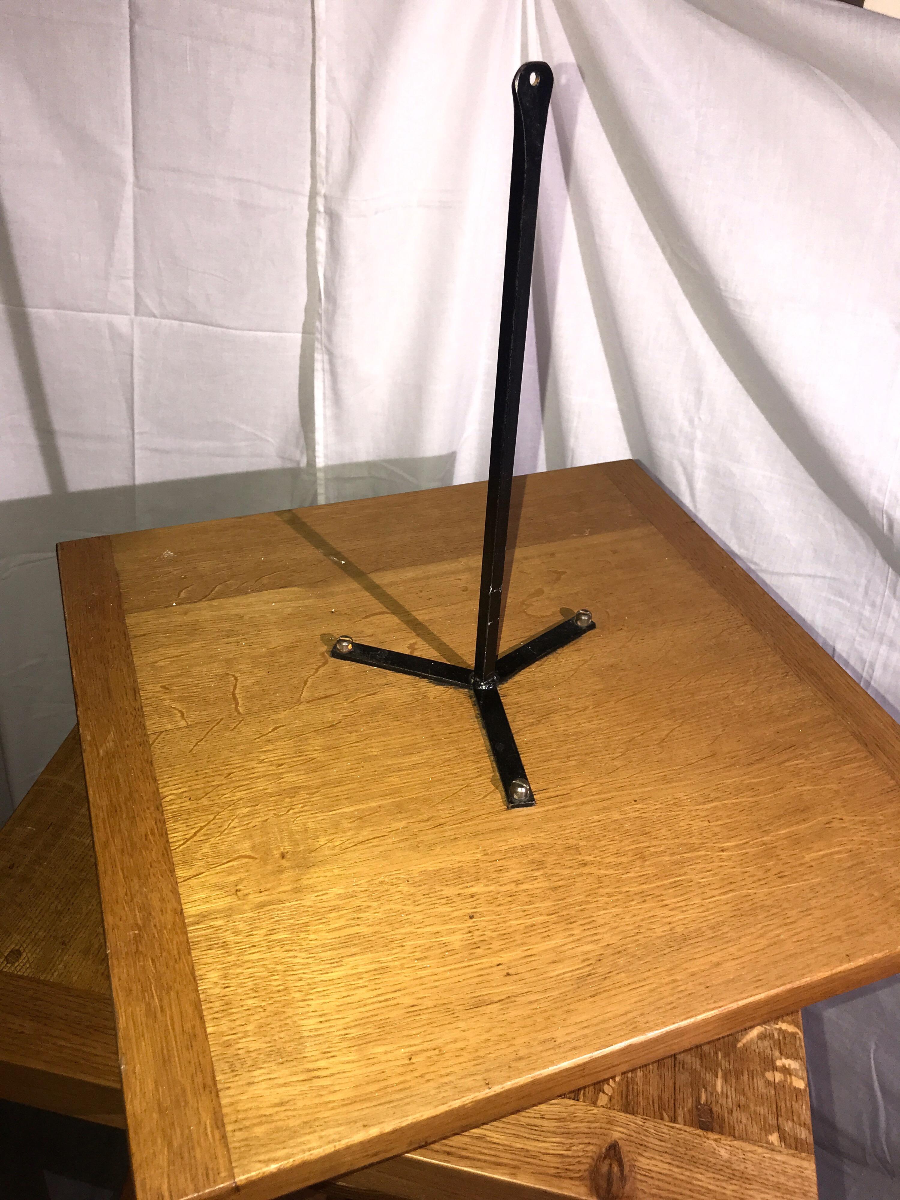 Adjustable Oak Sculptor Stand with Rotating Table, Two Accessories, French 1950 For Sale 7