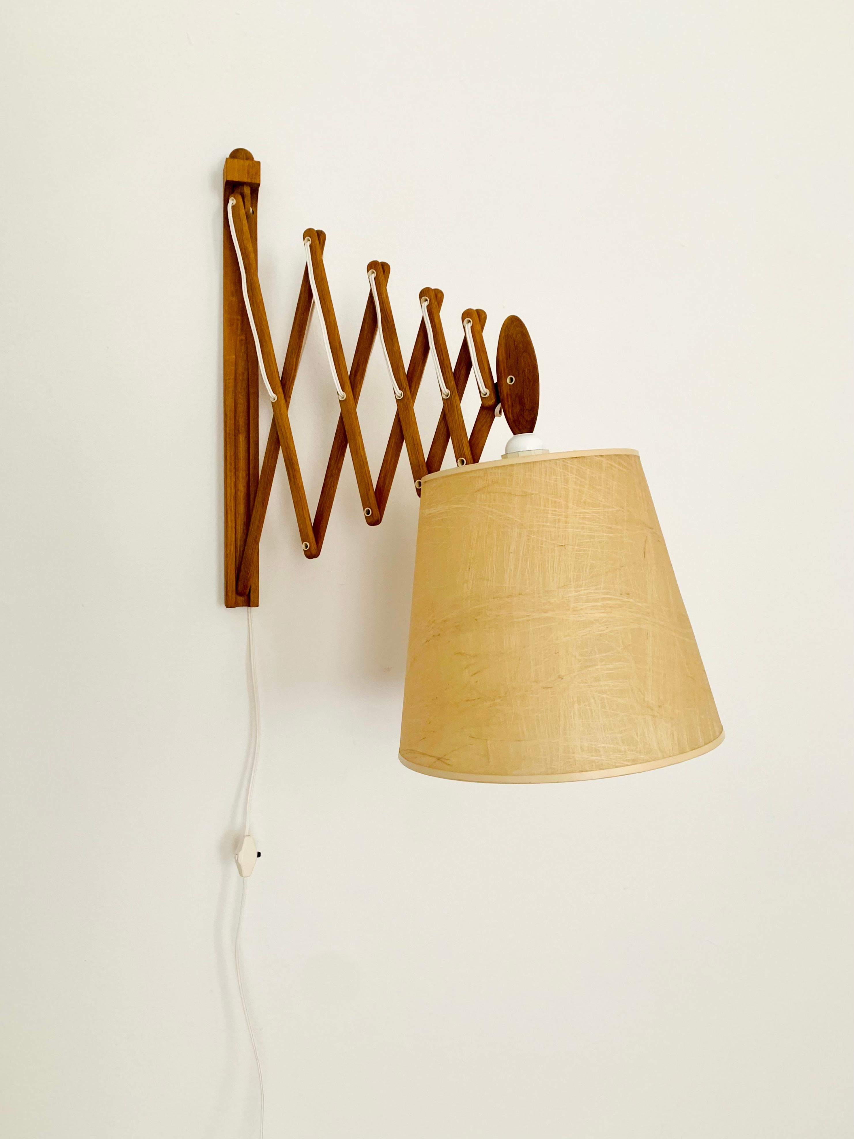Mid-Century Modern Adjustable Oak Wall Lamp from Le Klint  For Sale