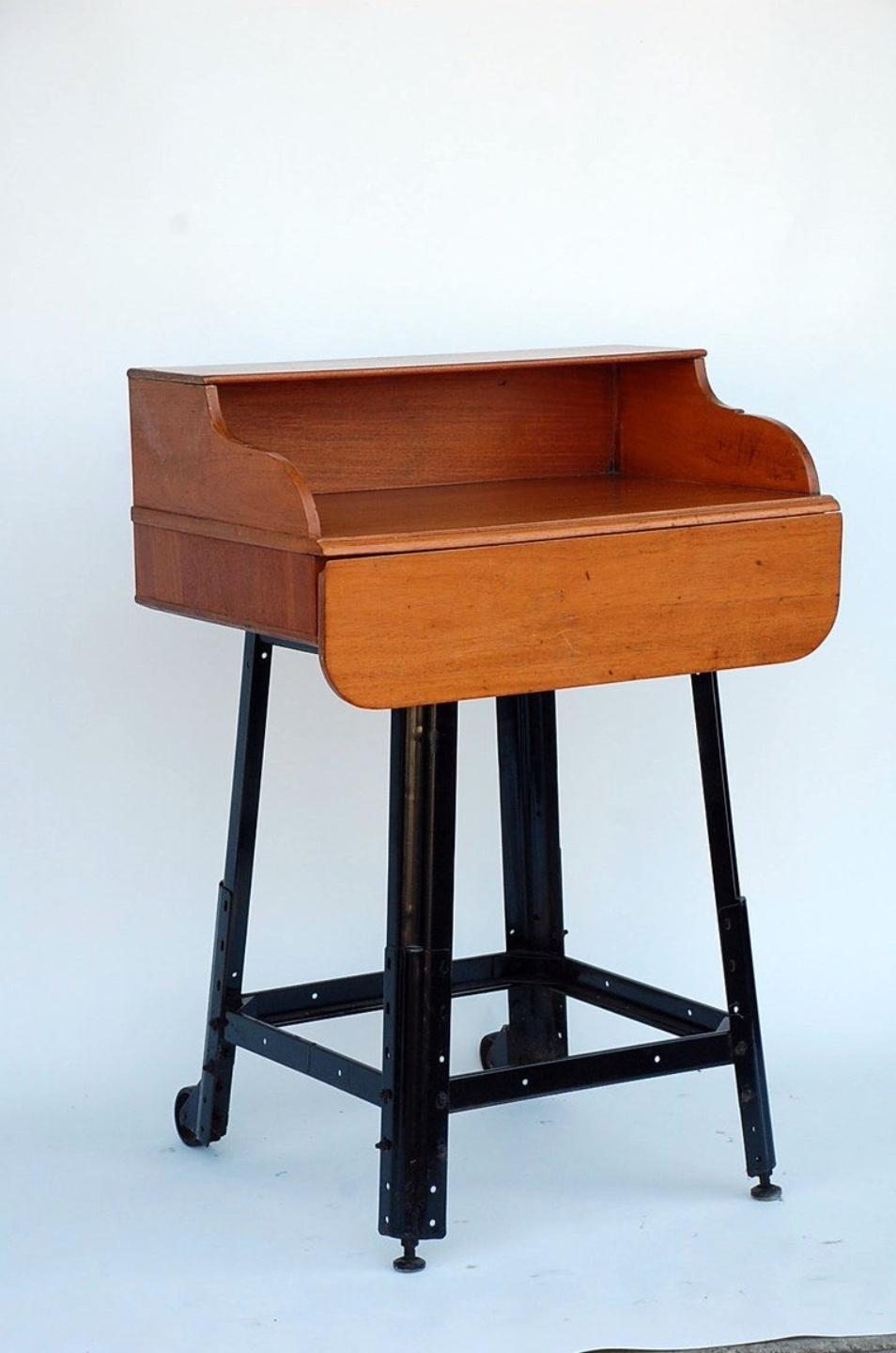 American Adjustable Oak Writing Table or Desk For Sale